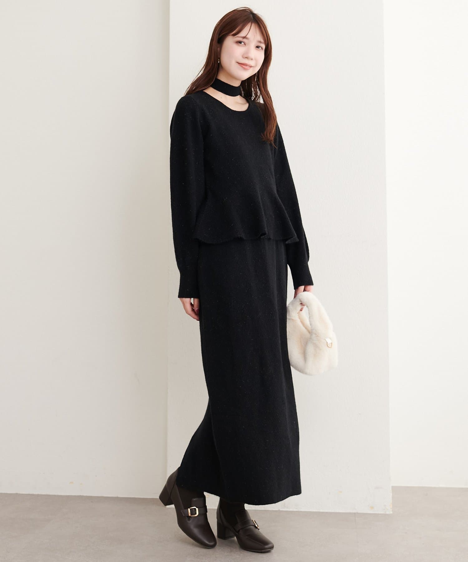 natural couture(ナチュラルクチュール) 〈セットアップ可〉ジャガード柄編みニットTOPS