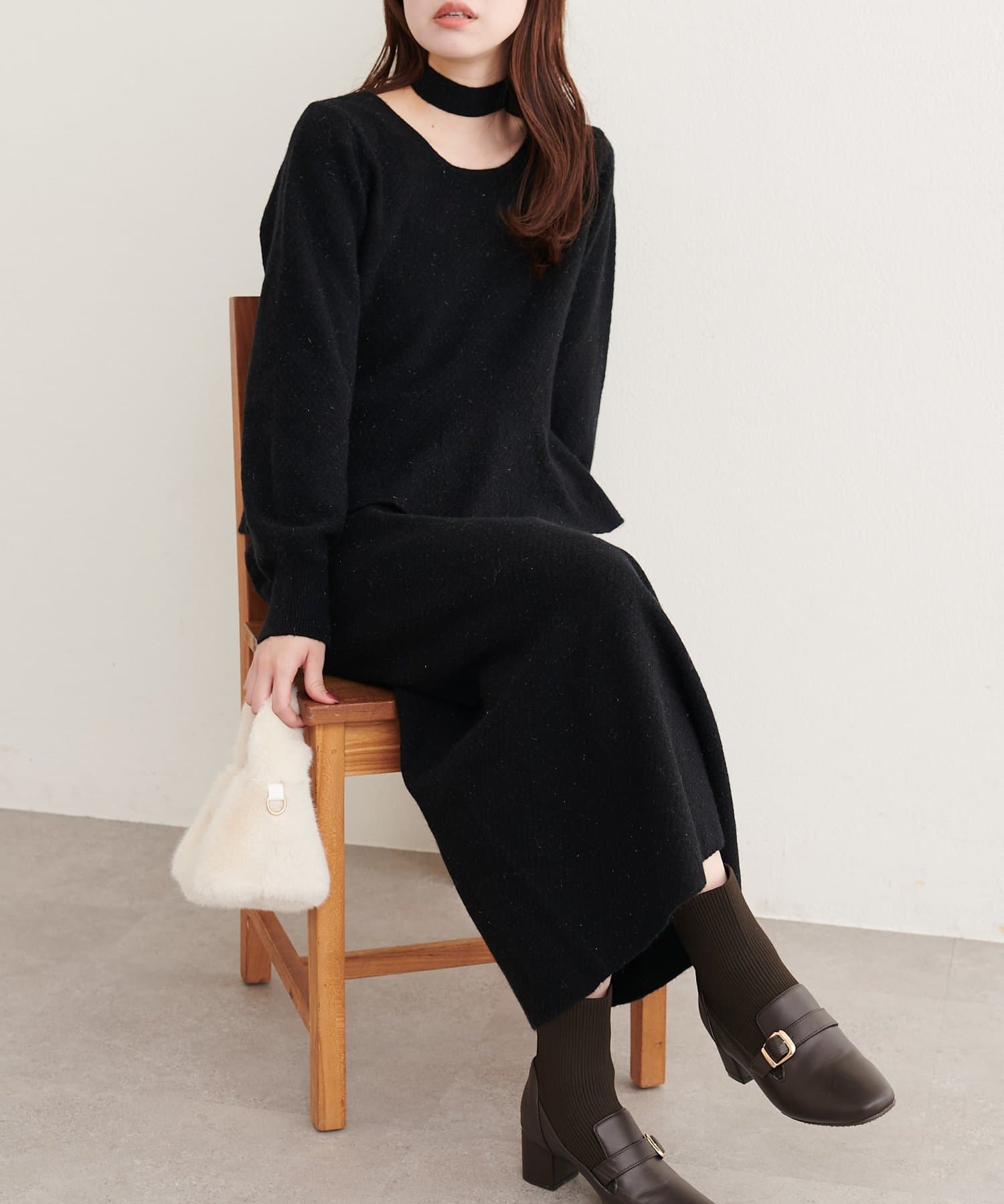 natural couture(ナチュラルクチュール) 〈セットアップ可〉ジャガード柄編みニットTOPS