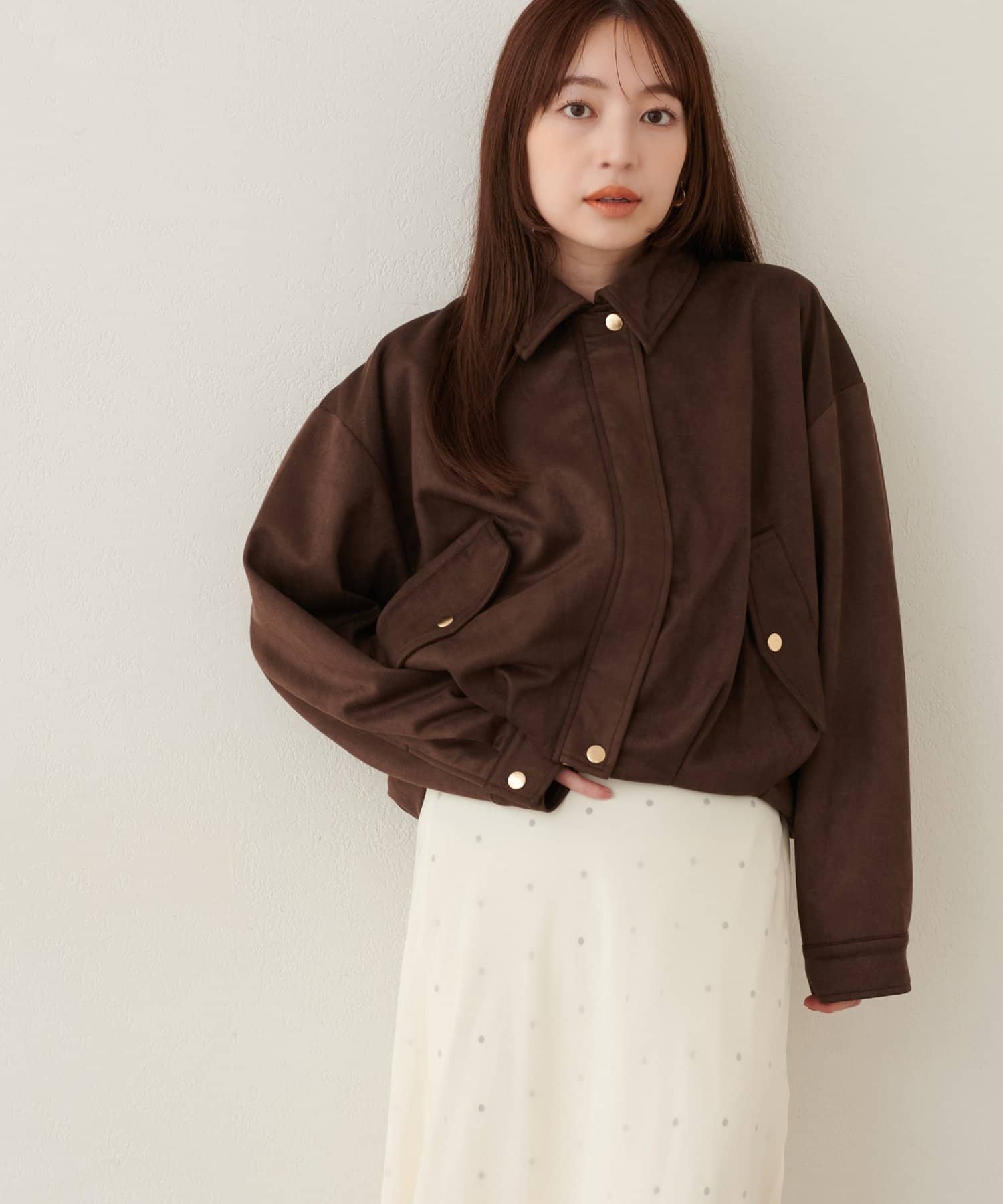 natural couture(ナチュラルクチュール) スエードバルーンブルゾン