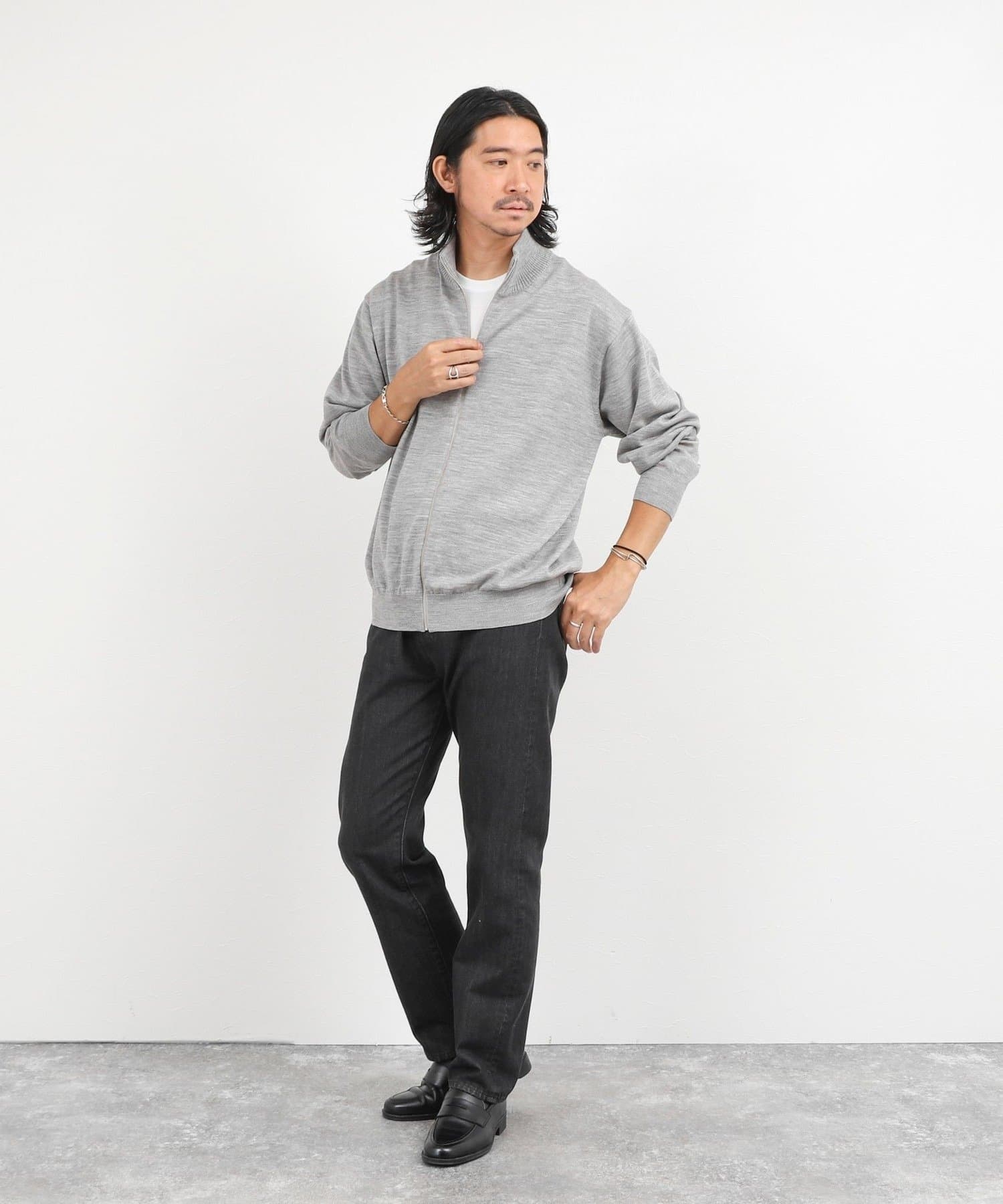 NOLLEY'S(ノーリーズ) ハイゲージウォッシャブルニットスタンドジップ 26AW