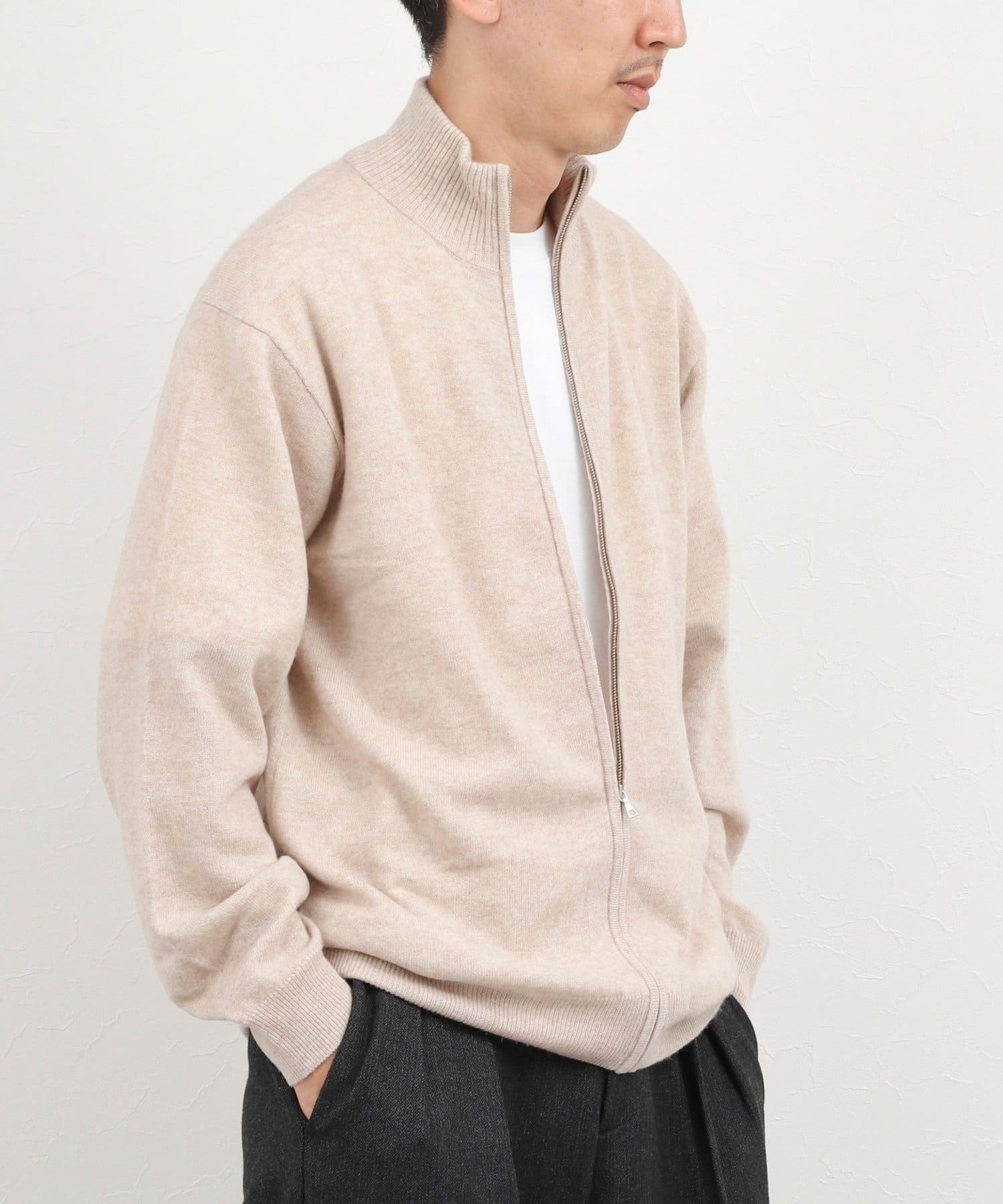 NOLLEY'S(ノーリーズ) ウールカシミヤ スタンドジップニット 26AW