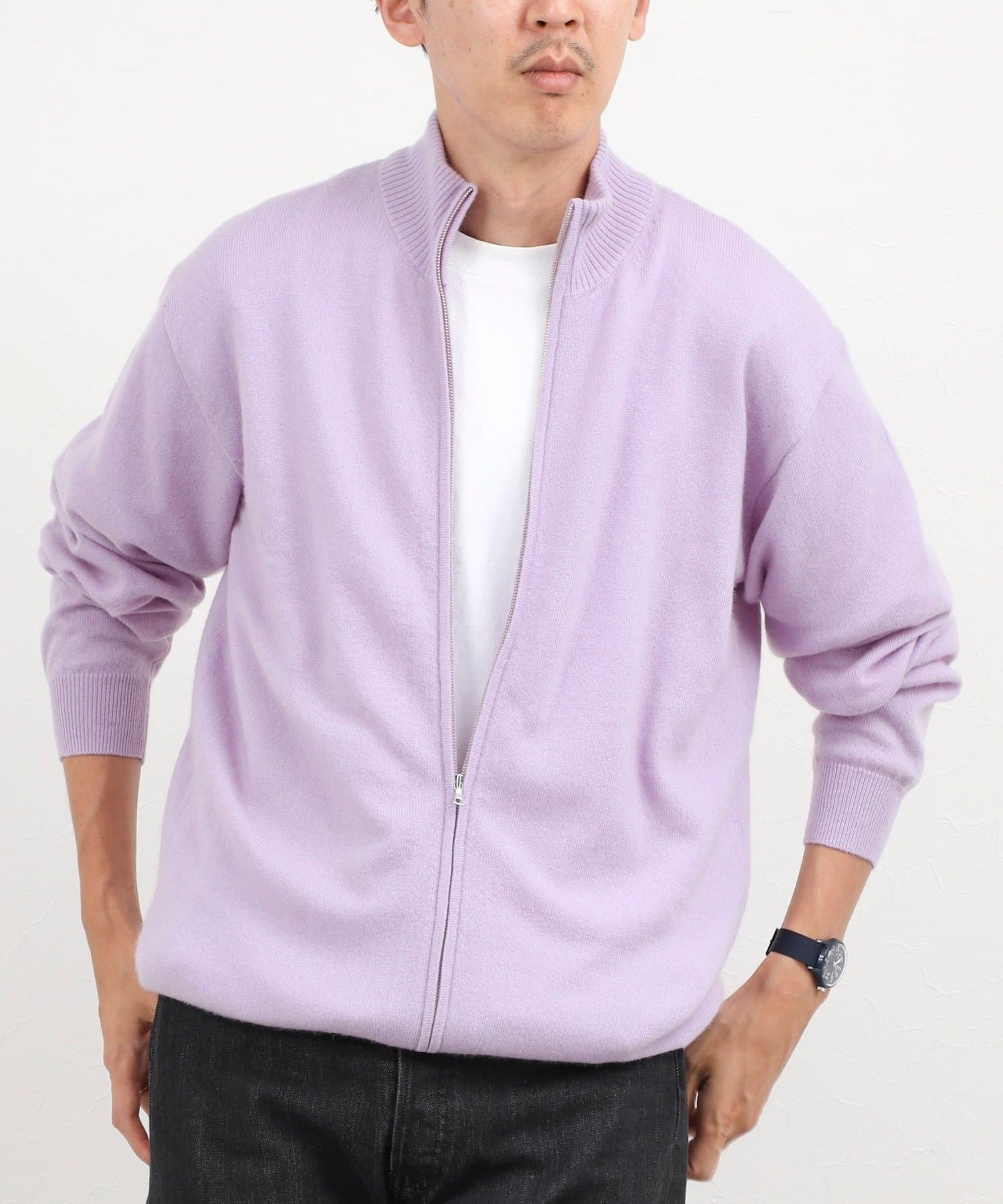 NOLLEY'S(ノーリーズ) ウールカシミヤ スタンドジップニット 26AW