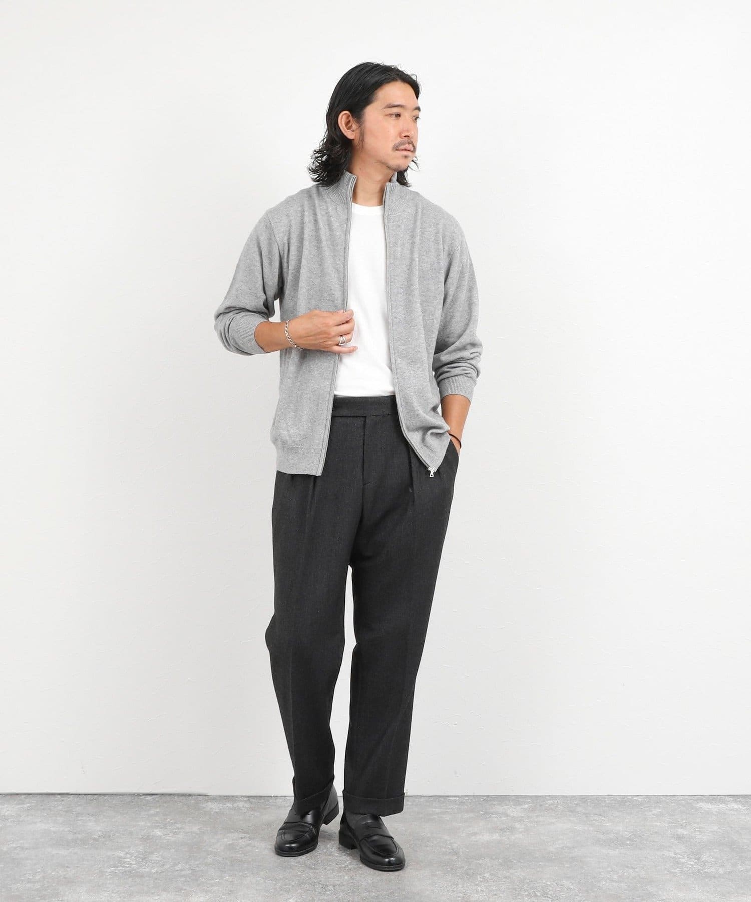 NOLLEY'S(ノーリーズ) ウールカシミヤ スタンドジップニット 26AW