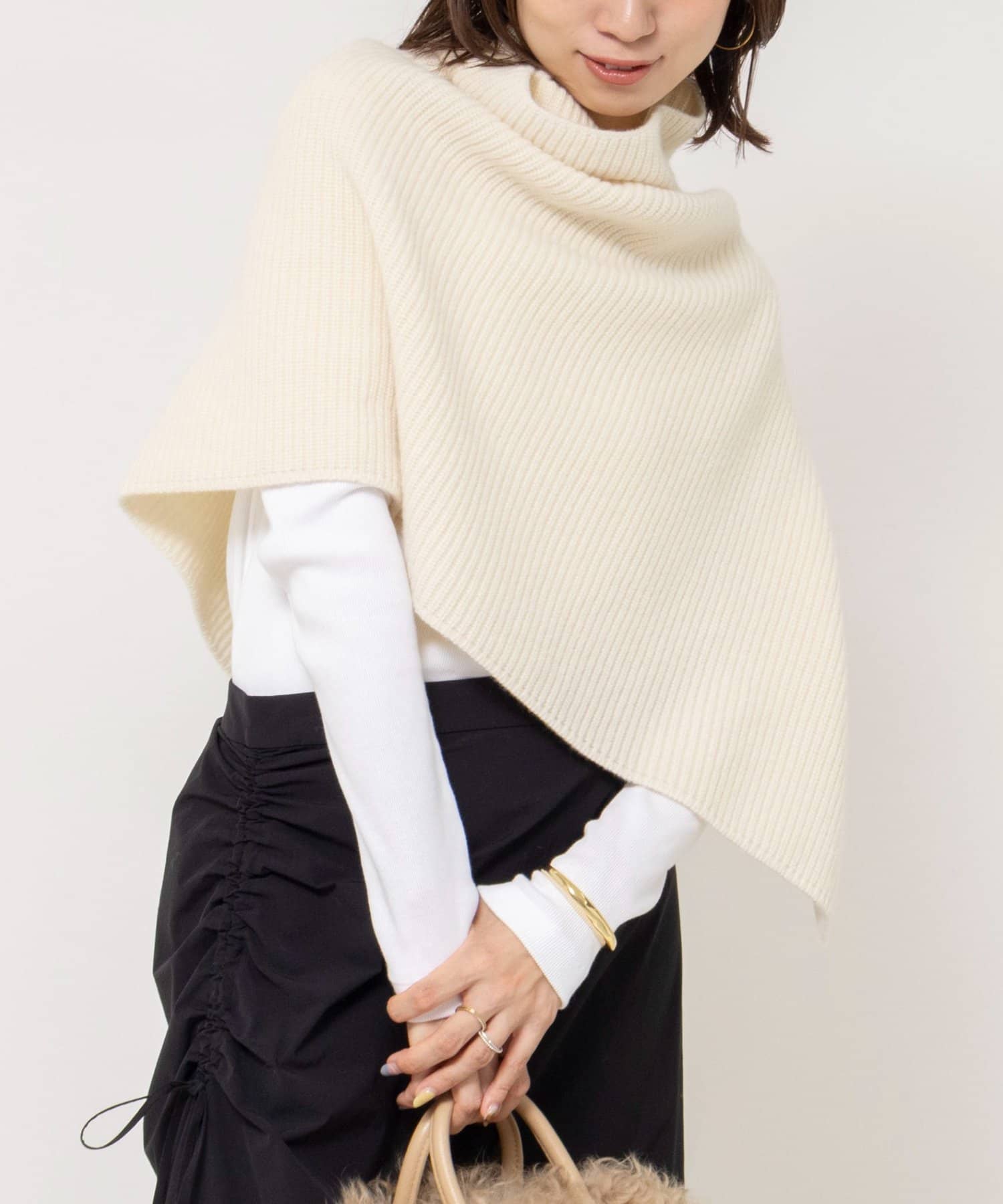 NOLLEY'S(ノーリーズ) 【WEB＆一部店舗限定カラー】《手洗い可能》マルチWAYニットポンチョ