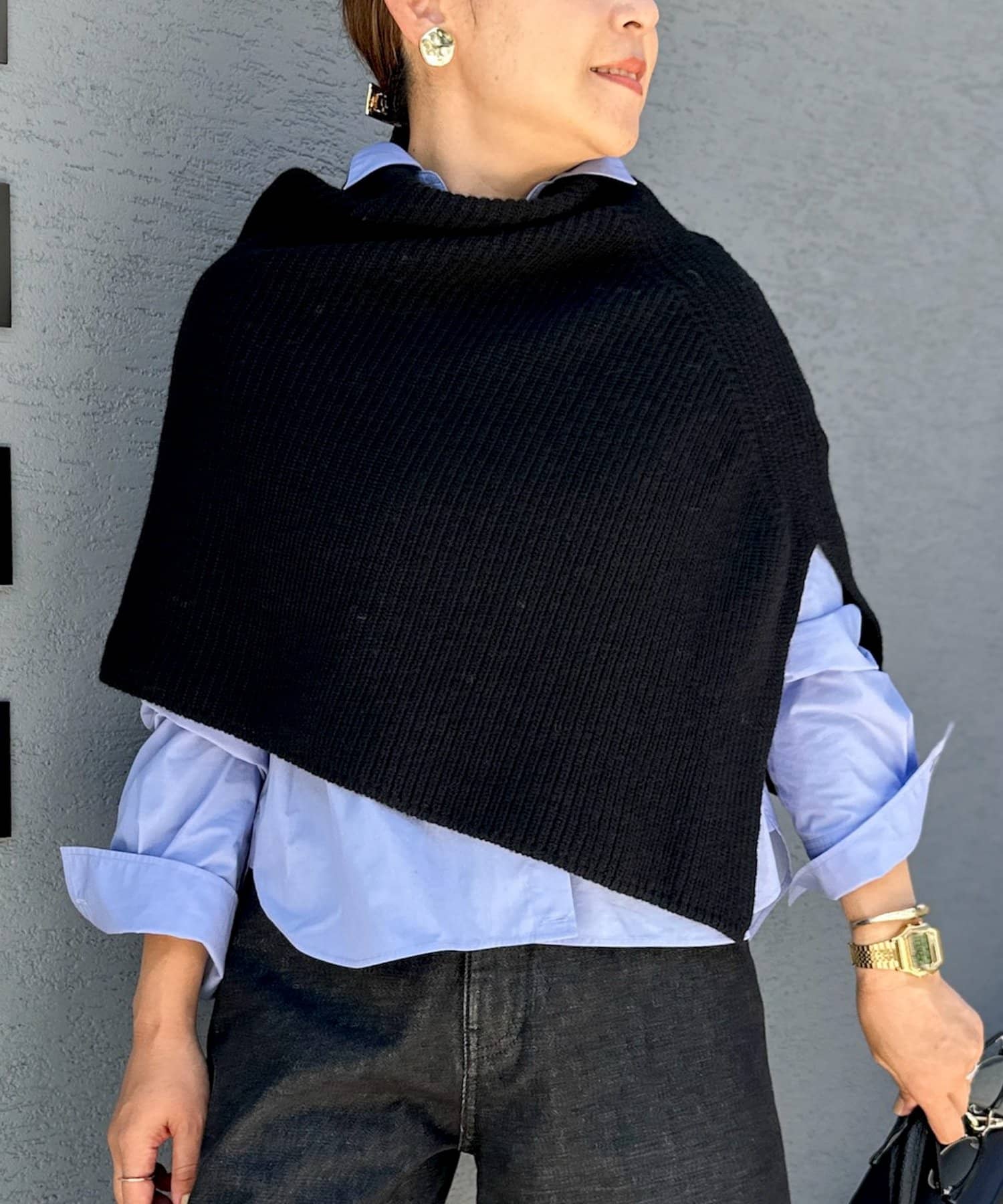 NOLLEY'S(ノーリーズ) 【WEB＆一部店舗限定カラー】《手洗い可能》マルチWAYニットポンチョ