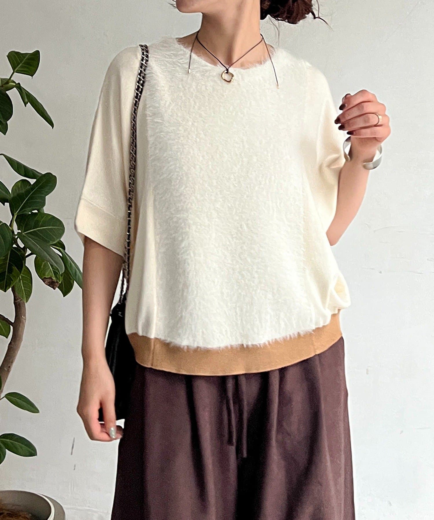 un dix cors(アンディコール) ラメフェザープルオーバー