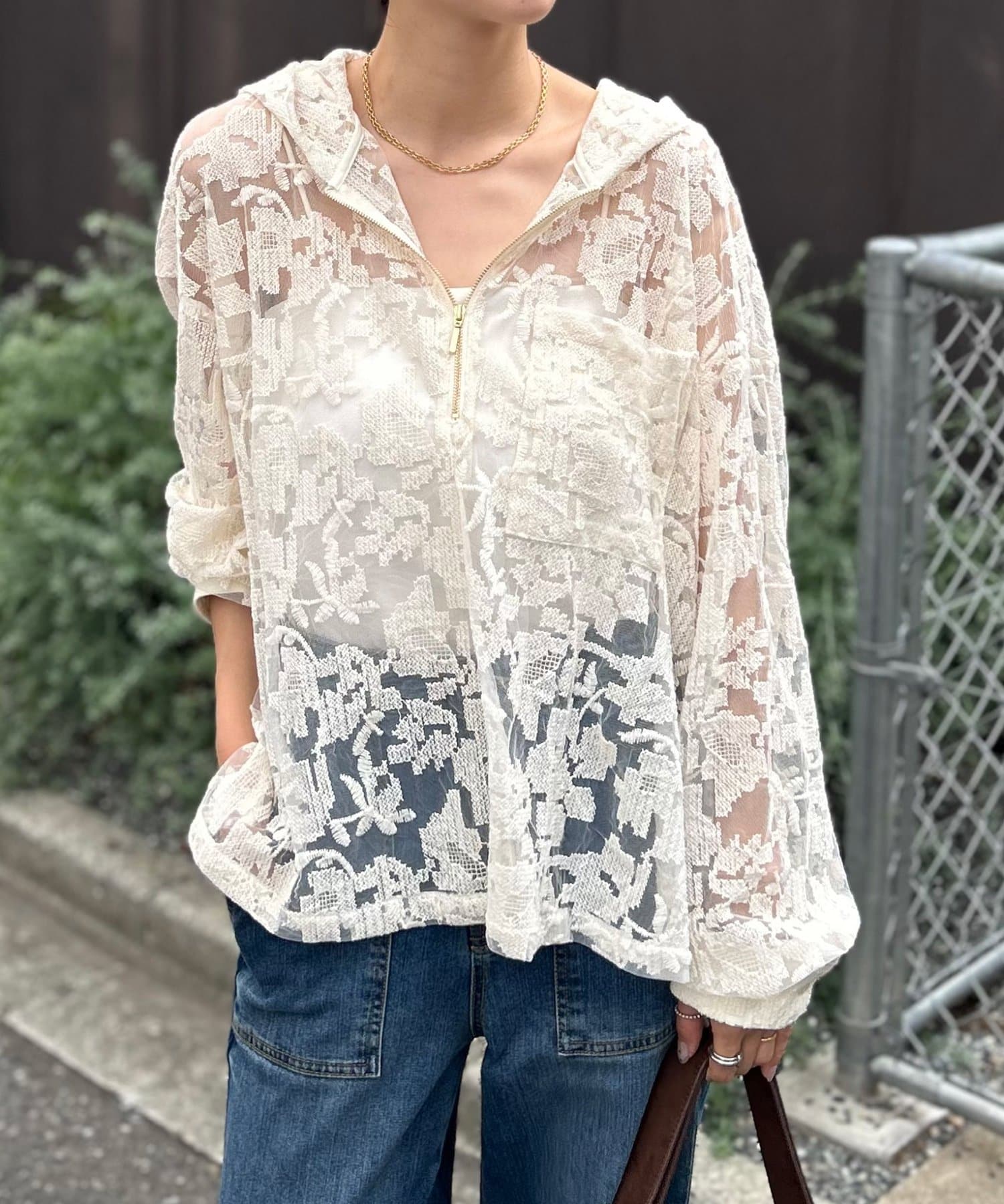 LARUTA(ラルータ) 【Web限定】[Haruピック]フラワーコードレースフーディー