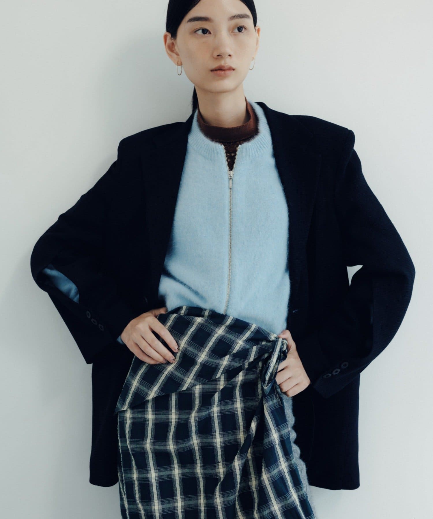 Pasterip(パセリ) Wool casimire zip knit