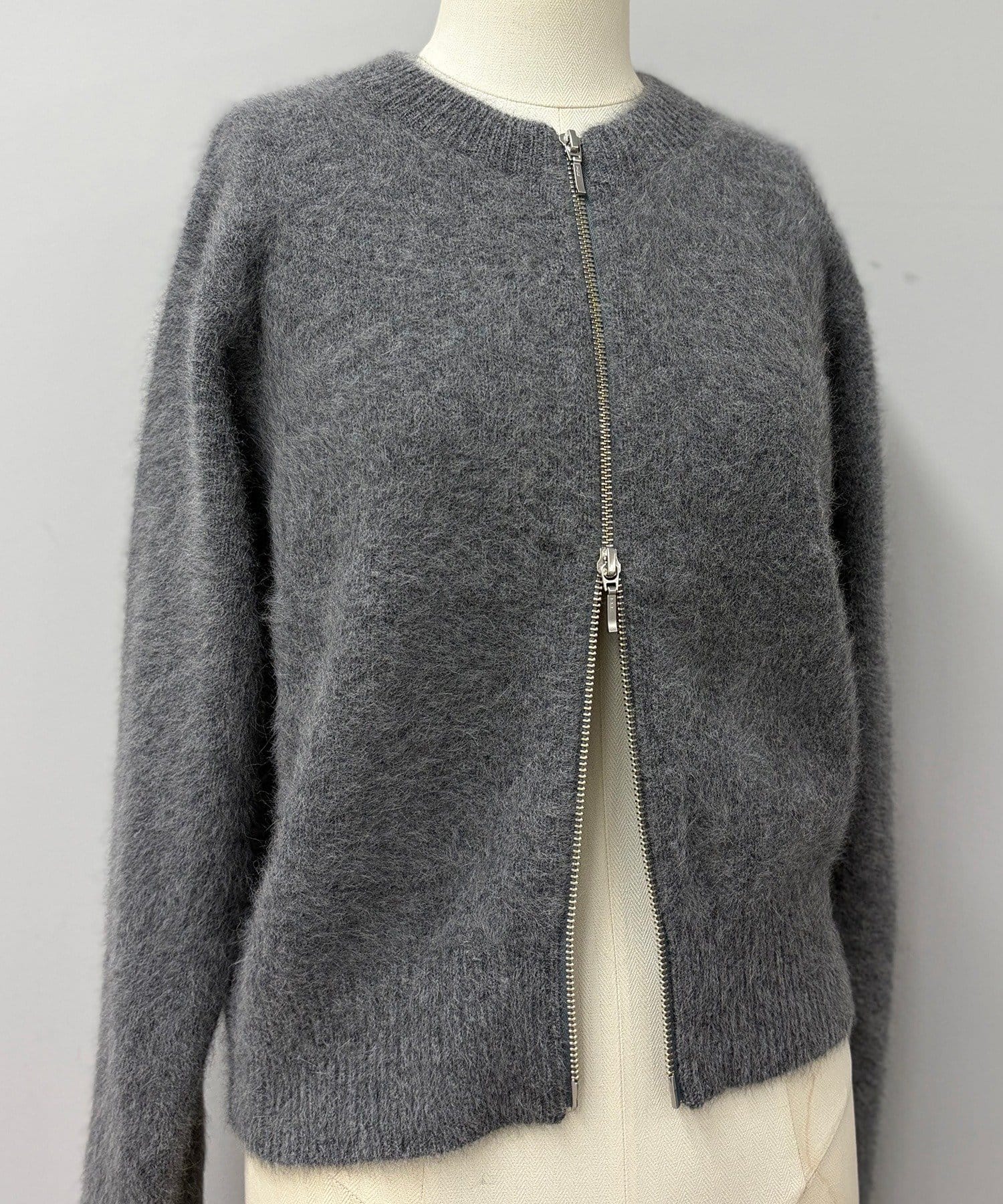 Pasterip(パセリ) Wool casimire zip knit