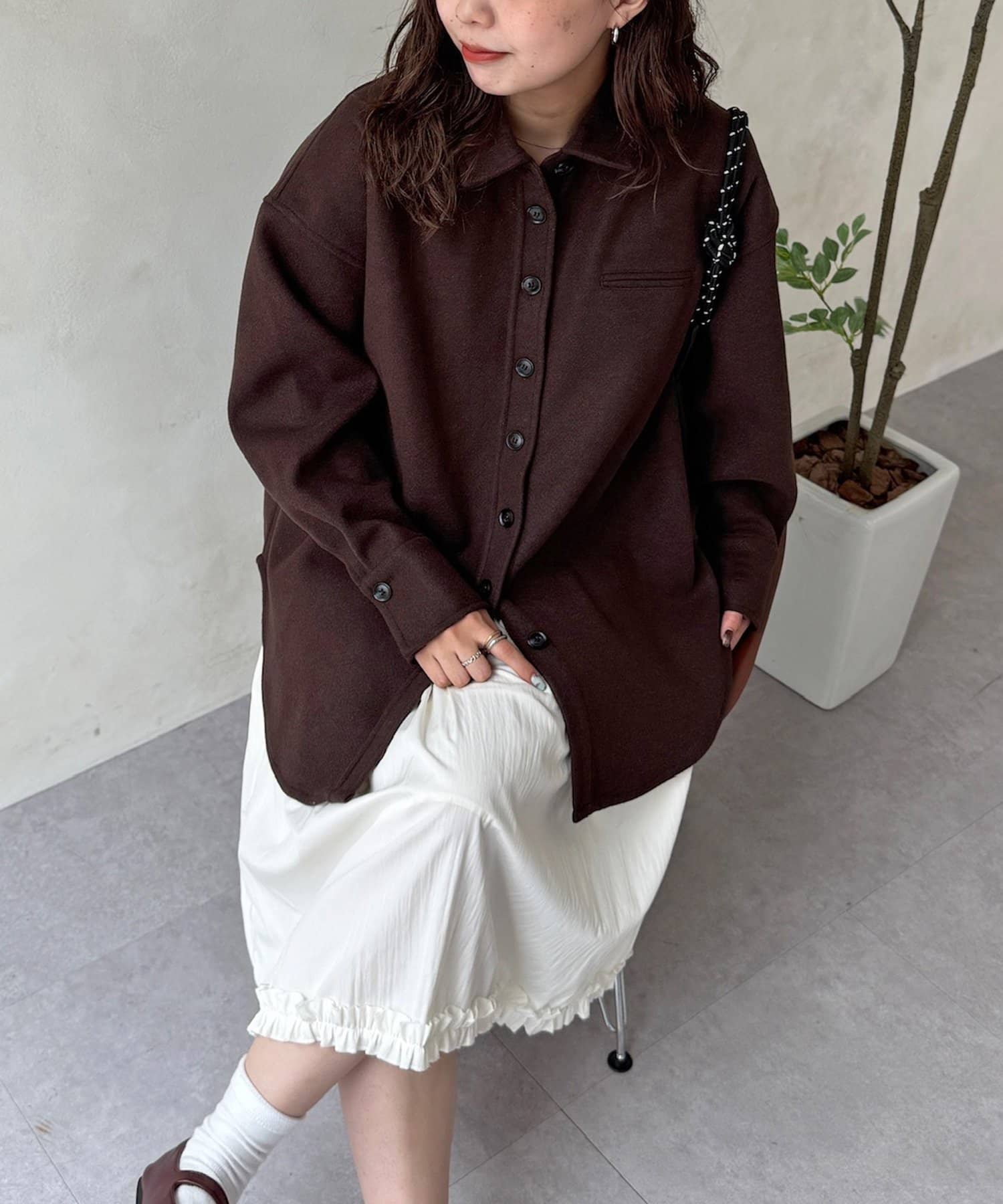 CPCM(シーピーシーエム) 【WEB限定】ウールタッチビッグシャツ