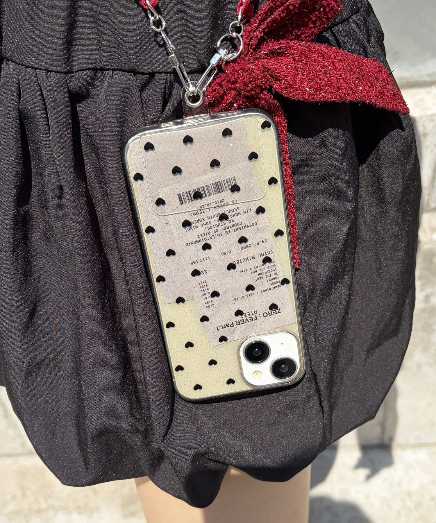 Lattice(ラティス) ラメハートドットスマホケース(iPhone13/14)