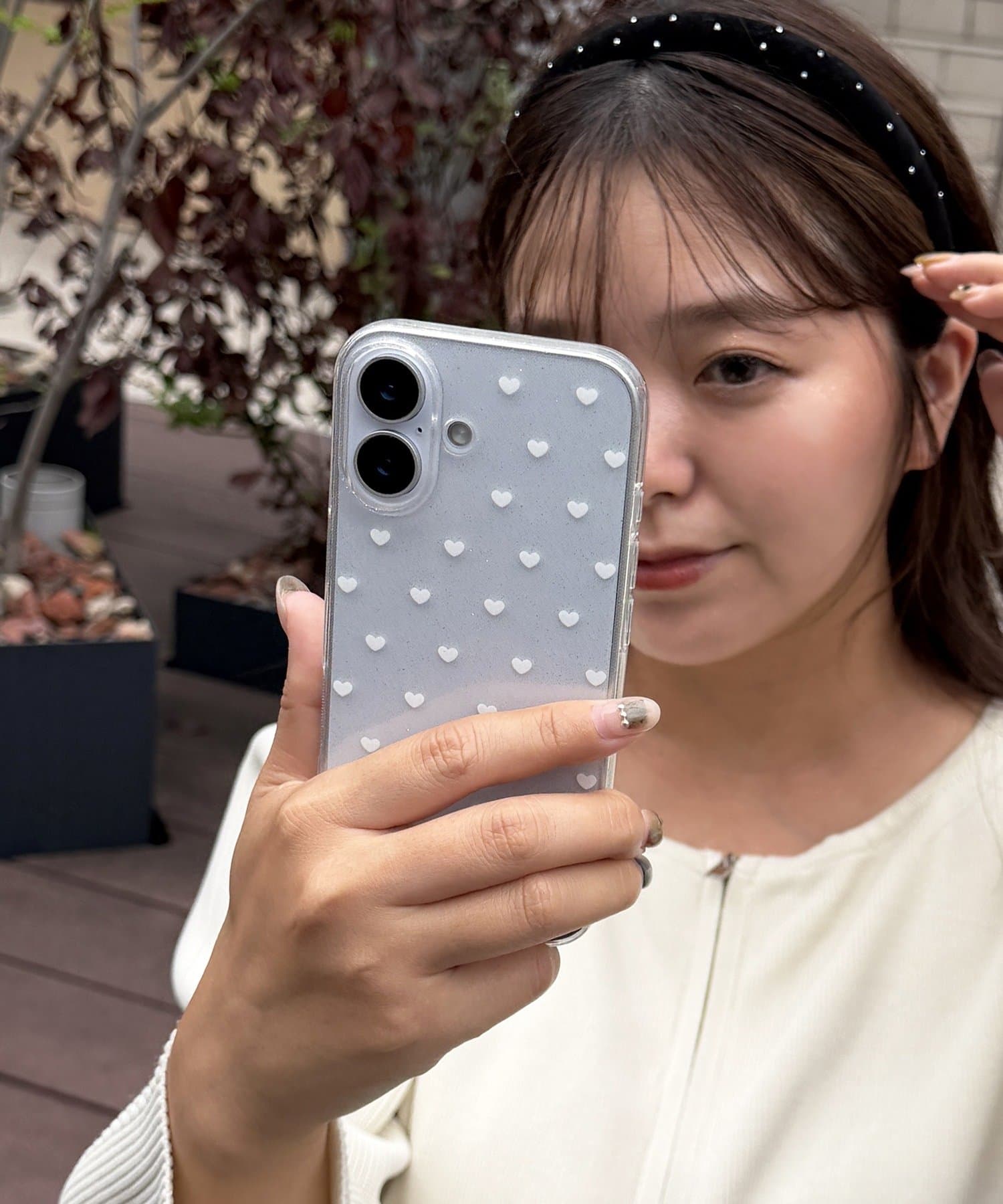 Lattice(ラティス) ラメハートドットスマホケース(iPhone17)