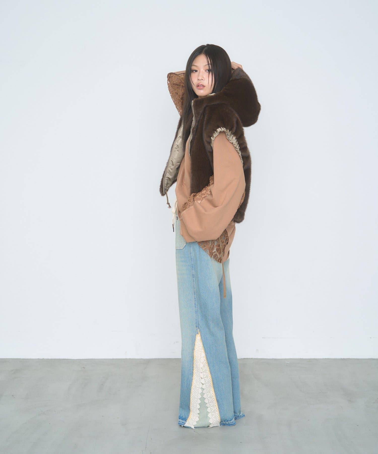 CIAOPANIC TYPY(チャオパニックティピー) 【26Winter展示会 出展商品】【etsinta】レースドッキングスキッパースウェット