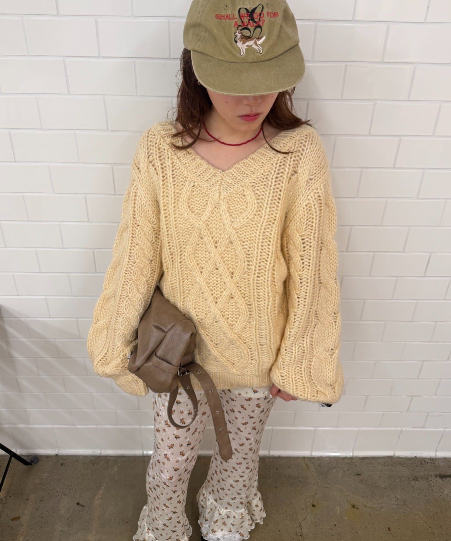 w closet(ダブルクローゼット) オーバーケーブルニット