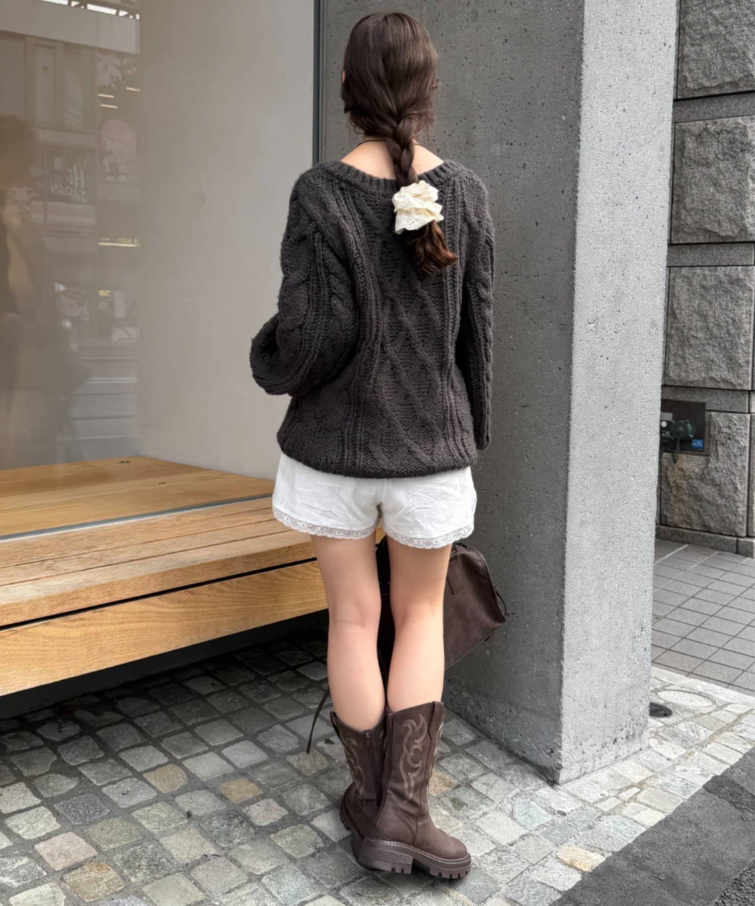 w closet(ダブルクローゼット) オーバーケーブルニット