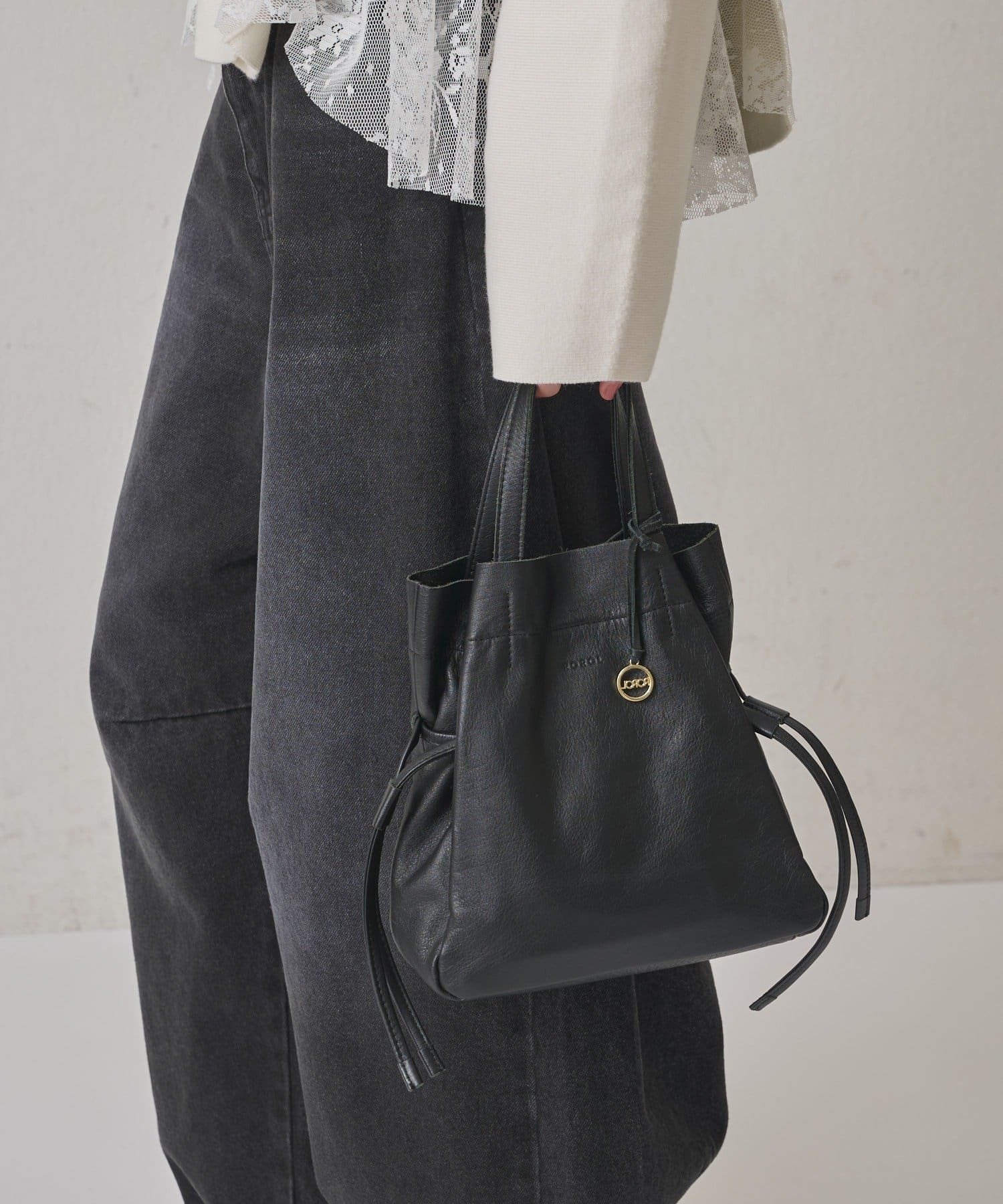 Omekashi(オメカシ) ≪ブラックはこちらから≫【Omekashiの名品/ロングセラー】ROROL レザーミニ巾着トート