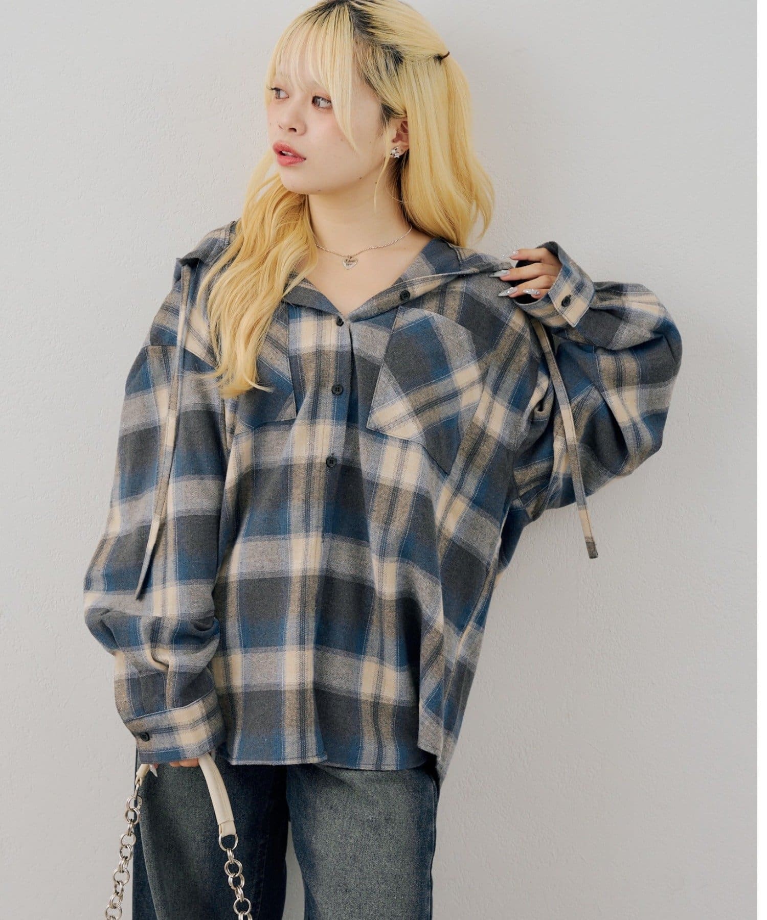 NICE CLAUP / OLIVE des OLIVE OUTLET(ナイスクラップ  / オリーブ デ オリーブ アウトレット) 【ANOTHER BRANCH】チェックフードシャツ