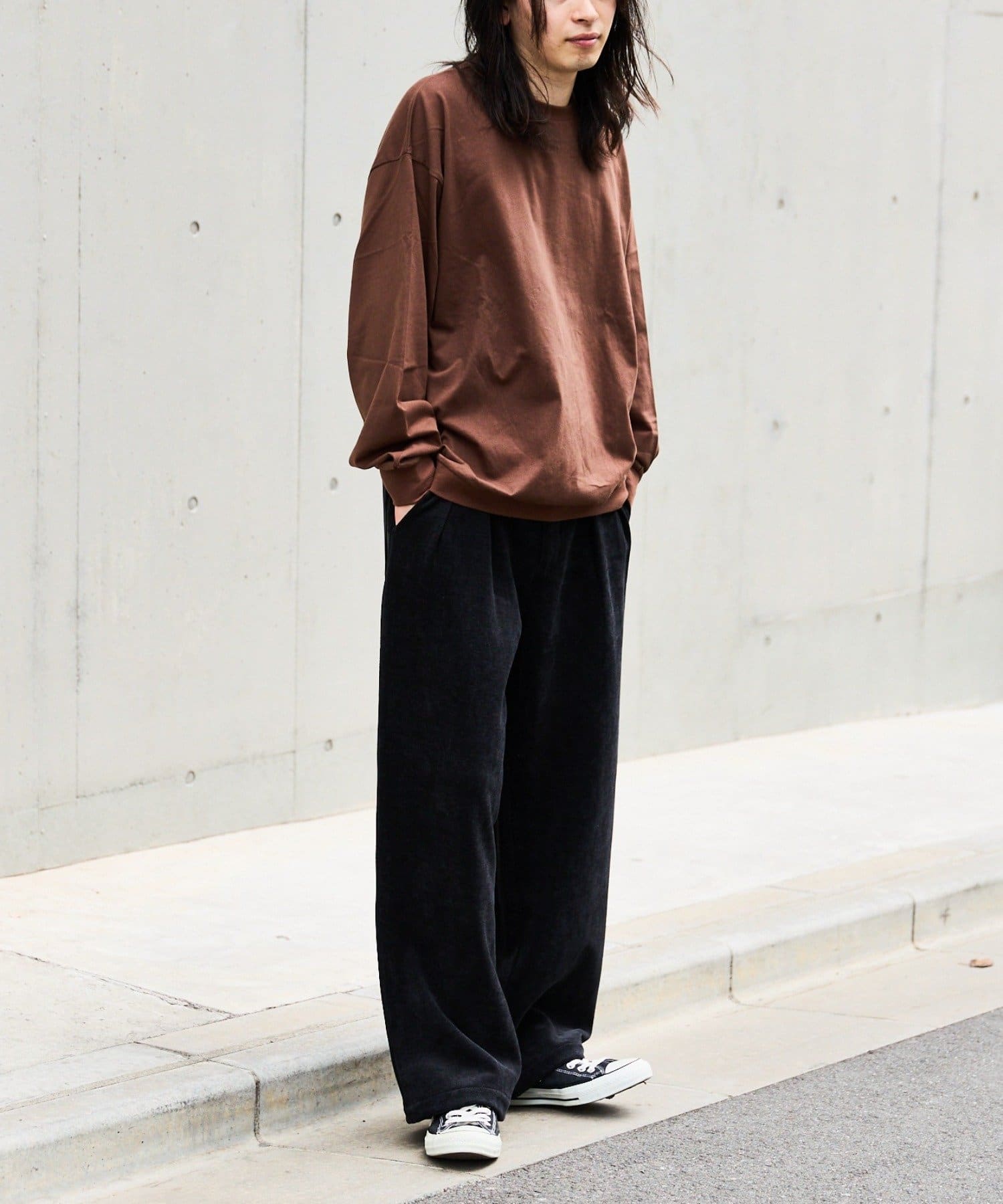 CIAOPANIC TYPY(チャオパニックティピー) 【UNISEX】モールタックストレートワイドパンツ