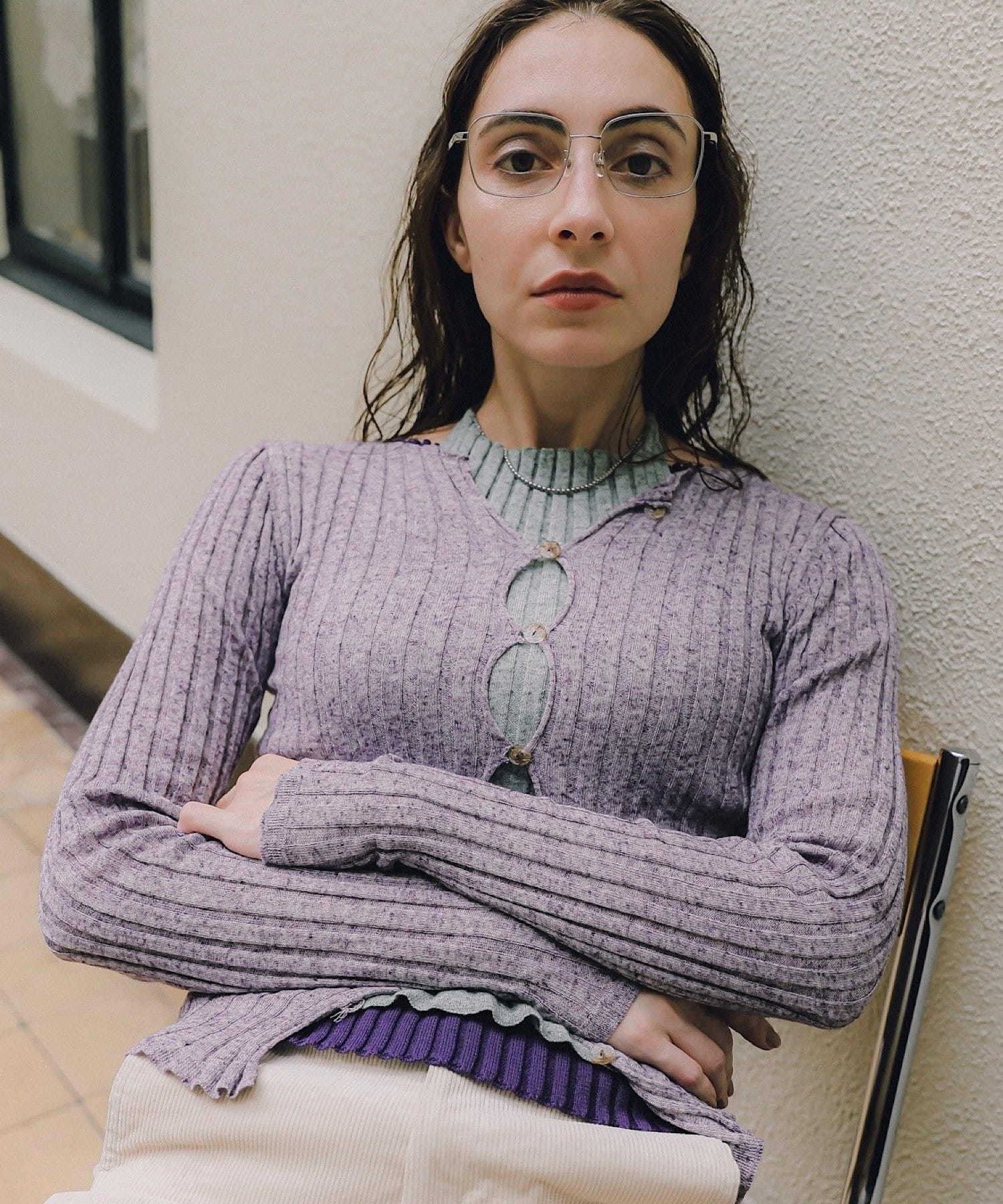 Kastane(カスタネ) 【CINAMOD】RIBKNIT CARDIGAN