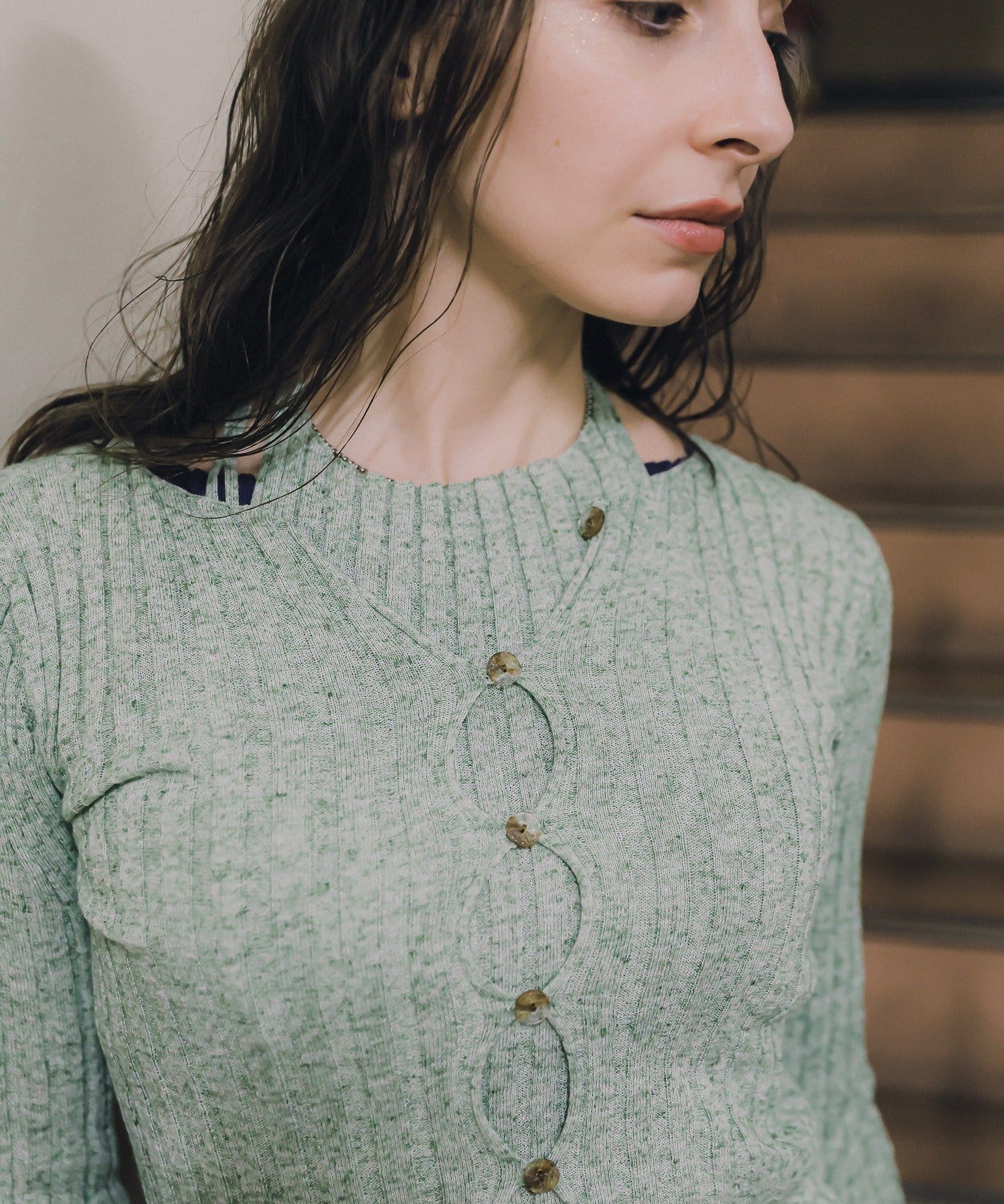 Kastane(カスタネ) 【CINAMOD】RIBKNIT CARDIGAN