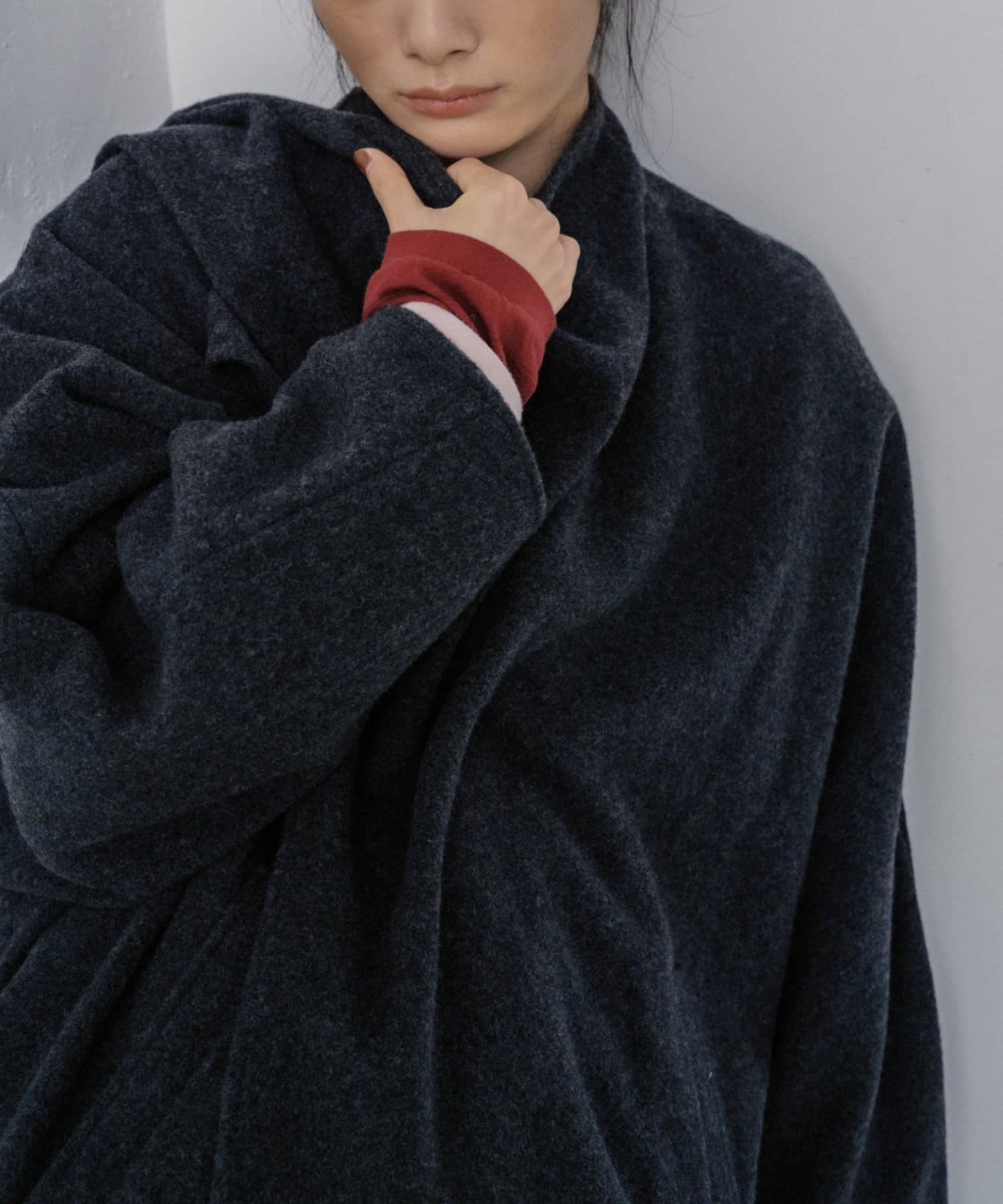 Pasterip(パセリ) Wrap wool harf coat