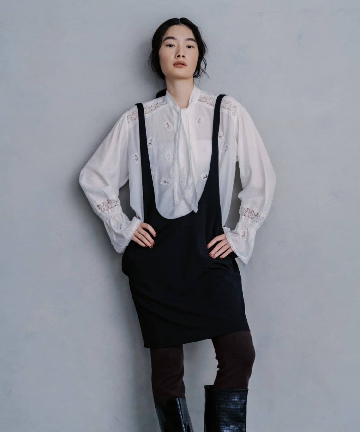 Pasterip(パセリ) Jersey apron skirt