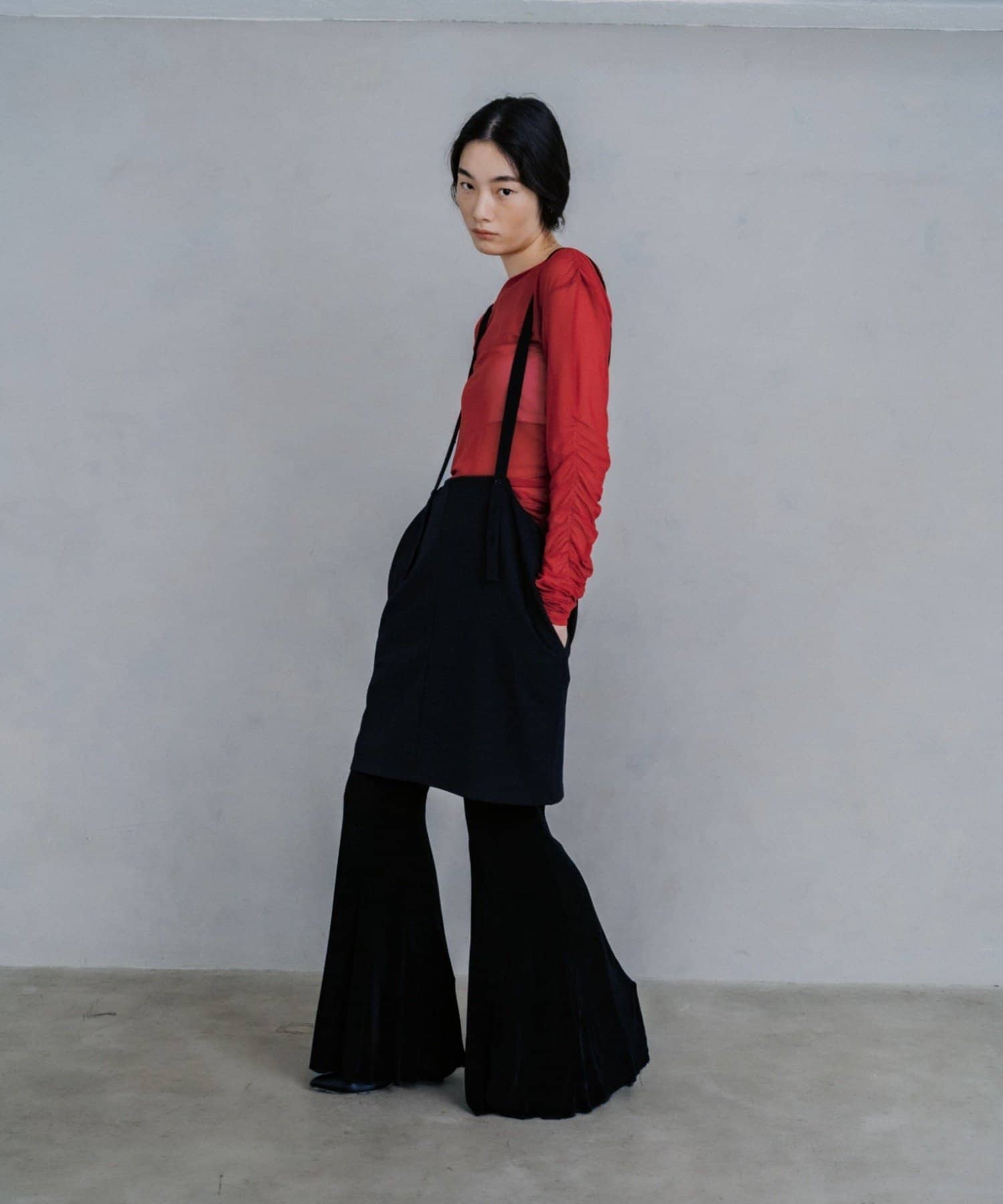 Pasterip(パセリ) Jersey apron skirt