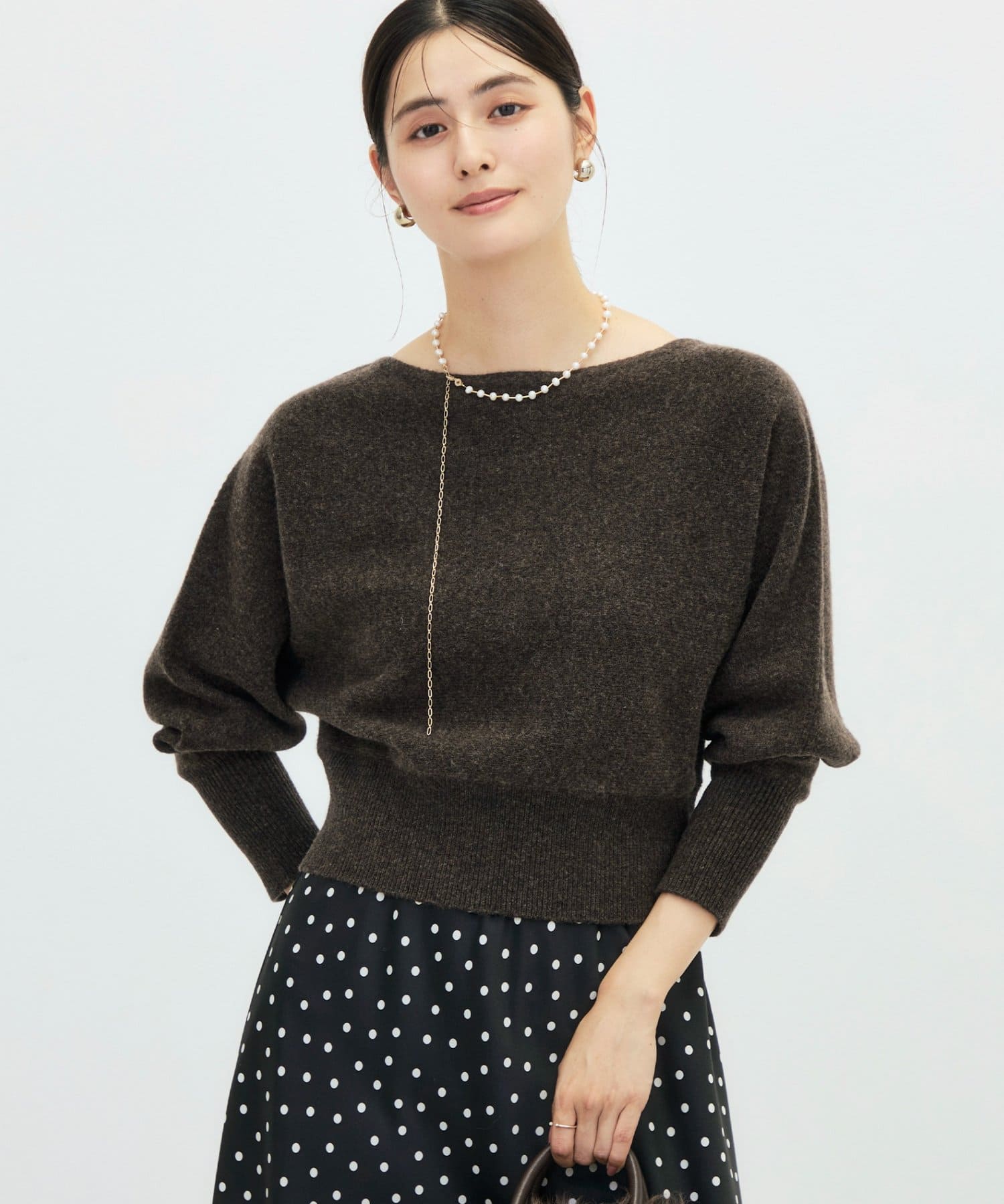 NOLLEY'S(ノーリーズ) 【BECシリーズ】カシミヤ混紡毛ショート丈プルオーバー