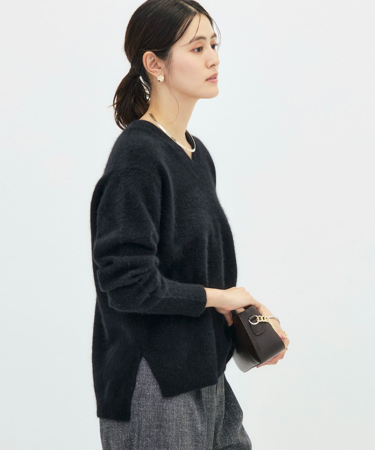 NOLLEY'S(ノーリーズ) ヘアリーVネックプルオーバー