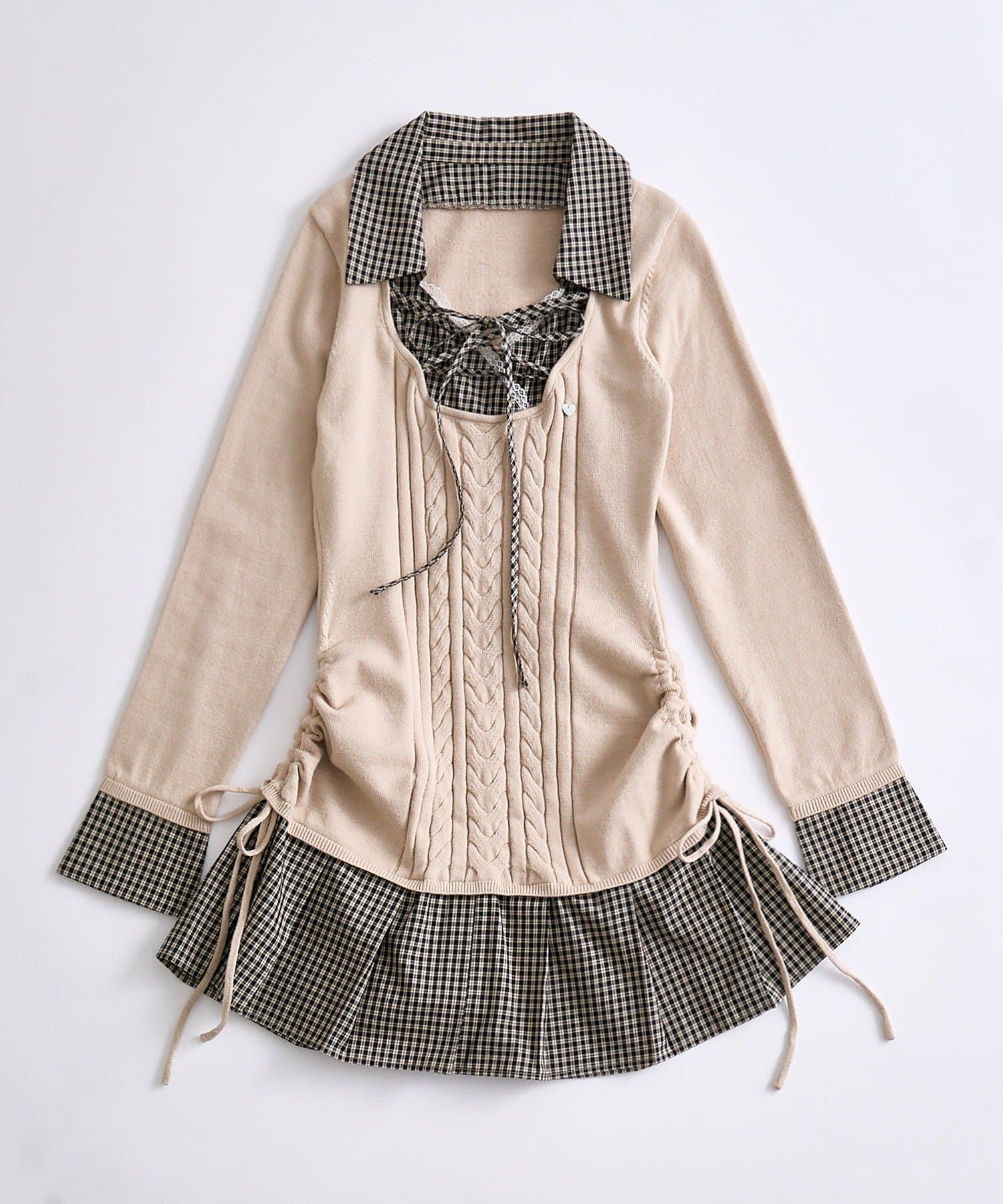 OLIVE des OLIVE(オリーブ デ オリーブ) ニットドッキングワンピ