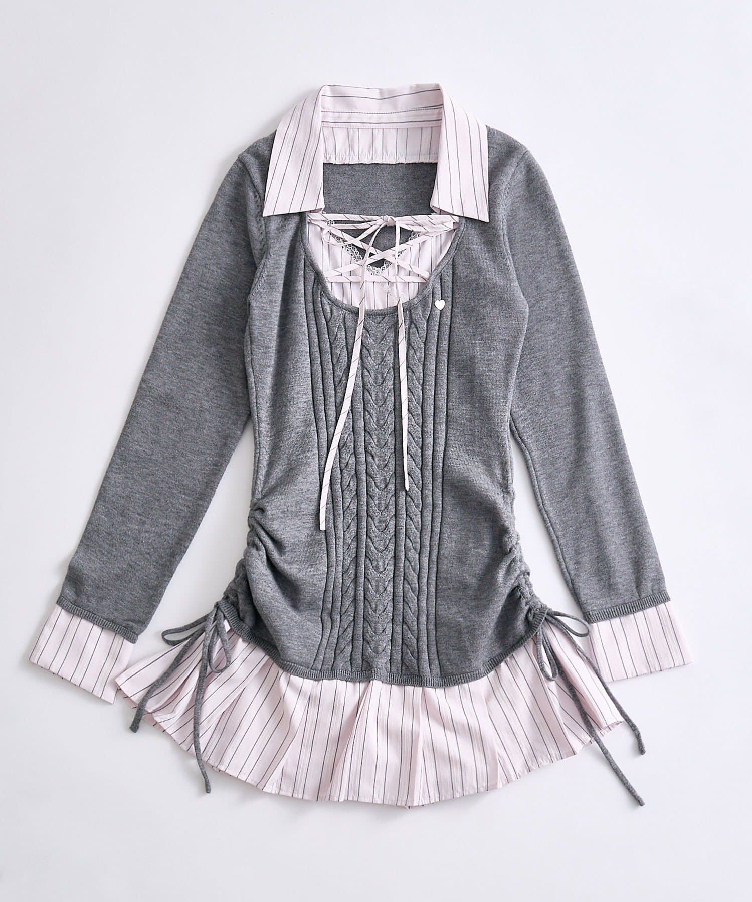 OLIVE des OLIVE(オリーブ デ オリーブ) ニットドッキングワンピ