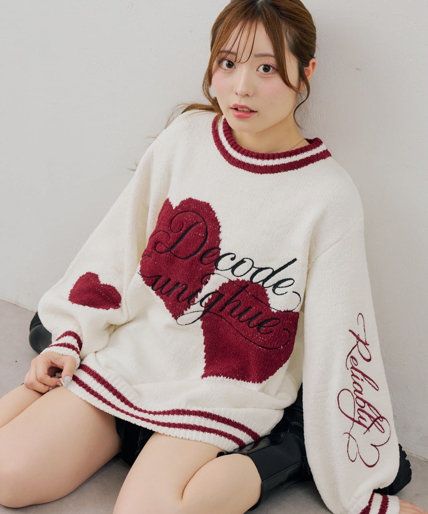 NICE CLAUP / OLIVE des OLIVE OUTLET(ナイスクラップ  / オリーブ デ オリーブ アウトレット) 【continuer】ハートロゴニット