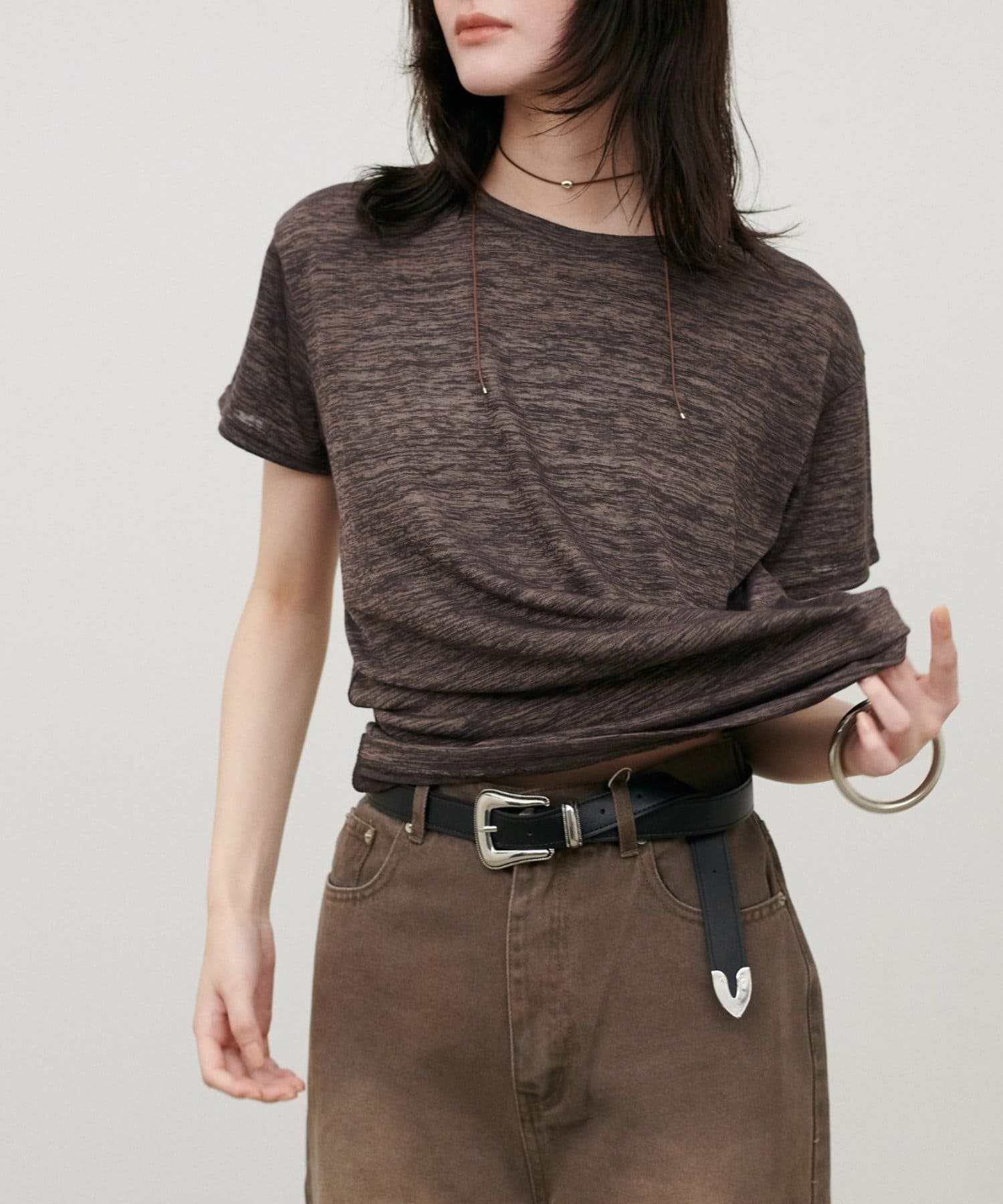 NICE CLAUP / OLIVE des OLIVE OUTLET(ナイスクラップ  / オリーブ デ オリーブ アウトレット) 【LARUTA】スラブ天竺Tシャツ