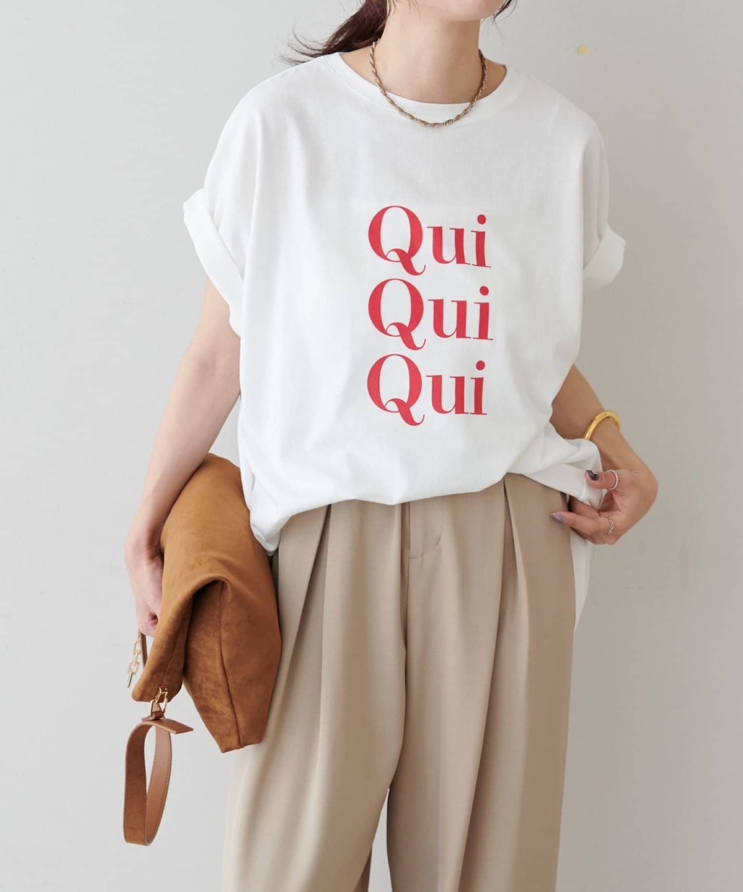 NICE CLAUP / OLIVE des OLIVE OUTLET(ナイスクラップ  / オリーブ デ オリーブ アウトレット) 【LARUTA】汗染み防止バックスリットロゴT