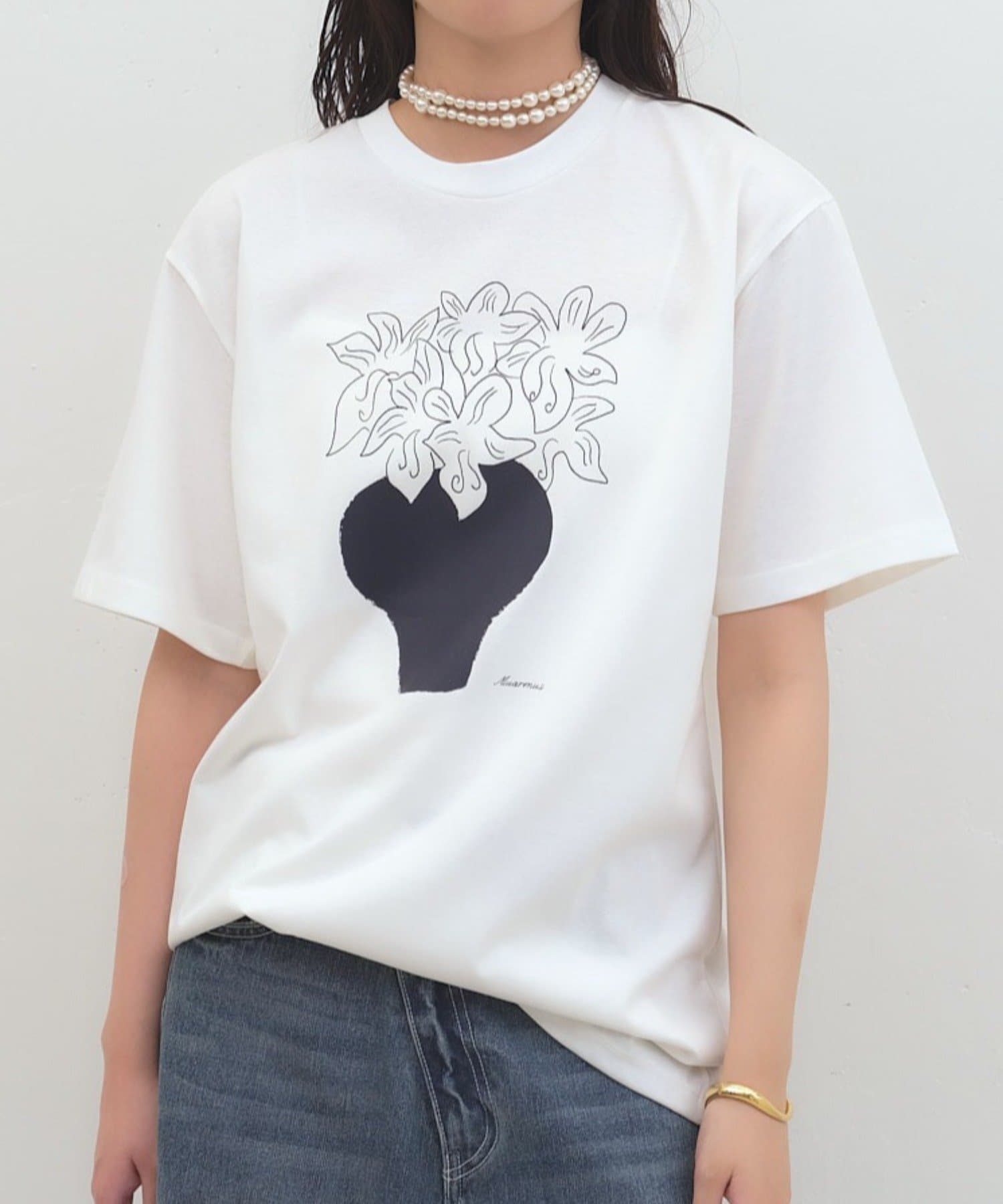 LOUNGEDRESS(ラウンジドレス) 【MUARMUS/ムアルムス】フラワーベースプリントTシャツ