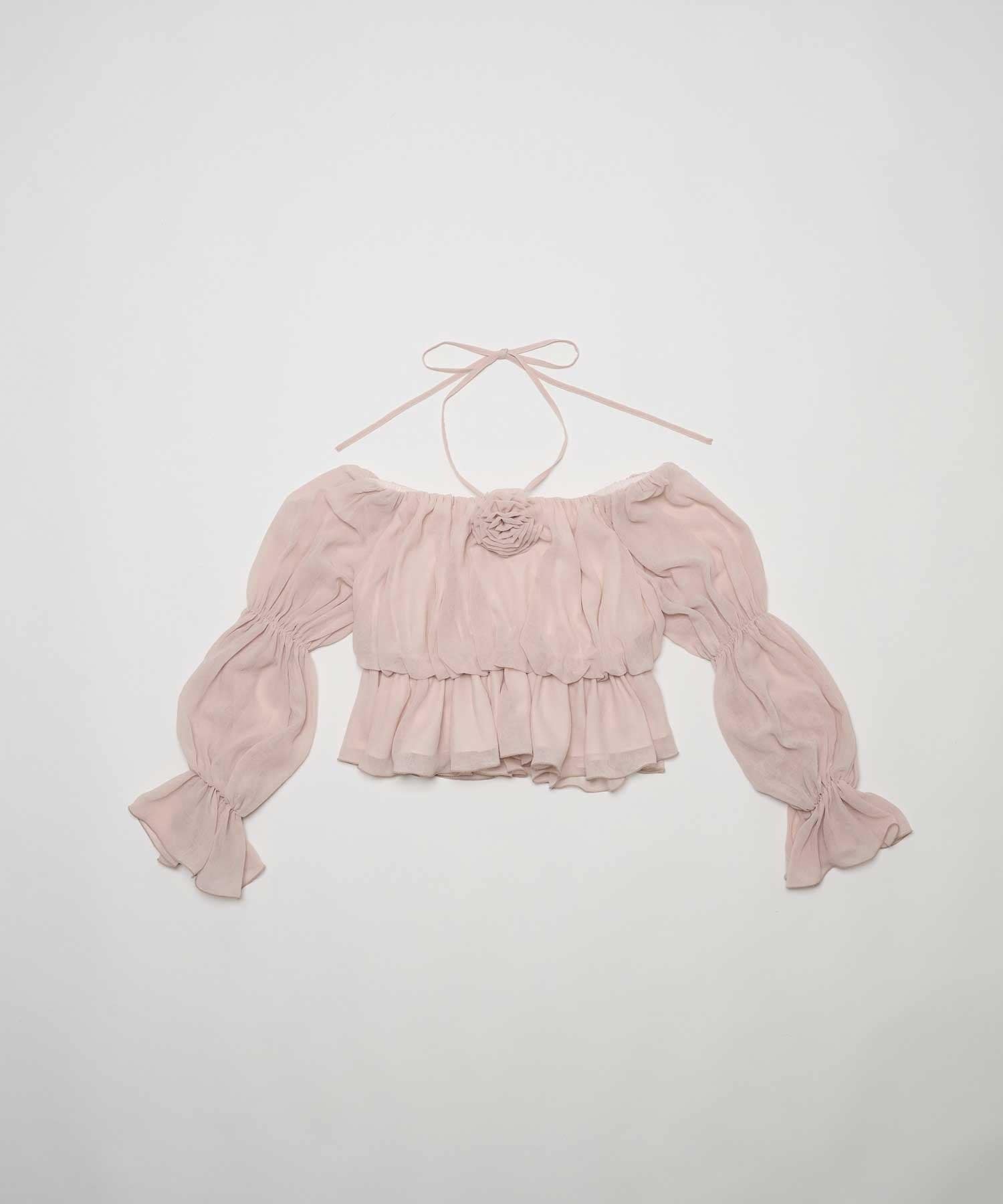 Belle Charme(ベルシャルム) Rose Corsage Balloon Blouse