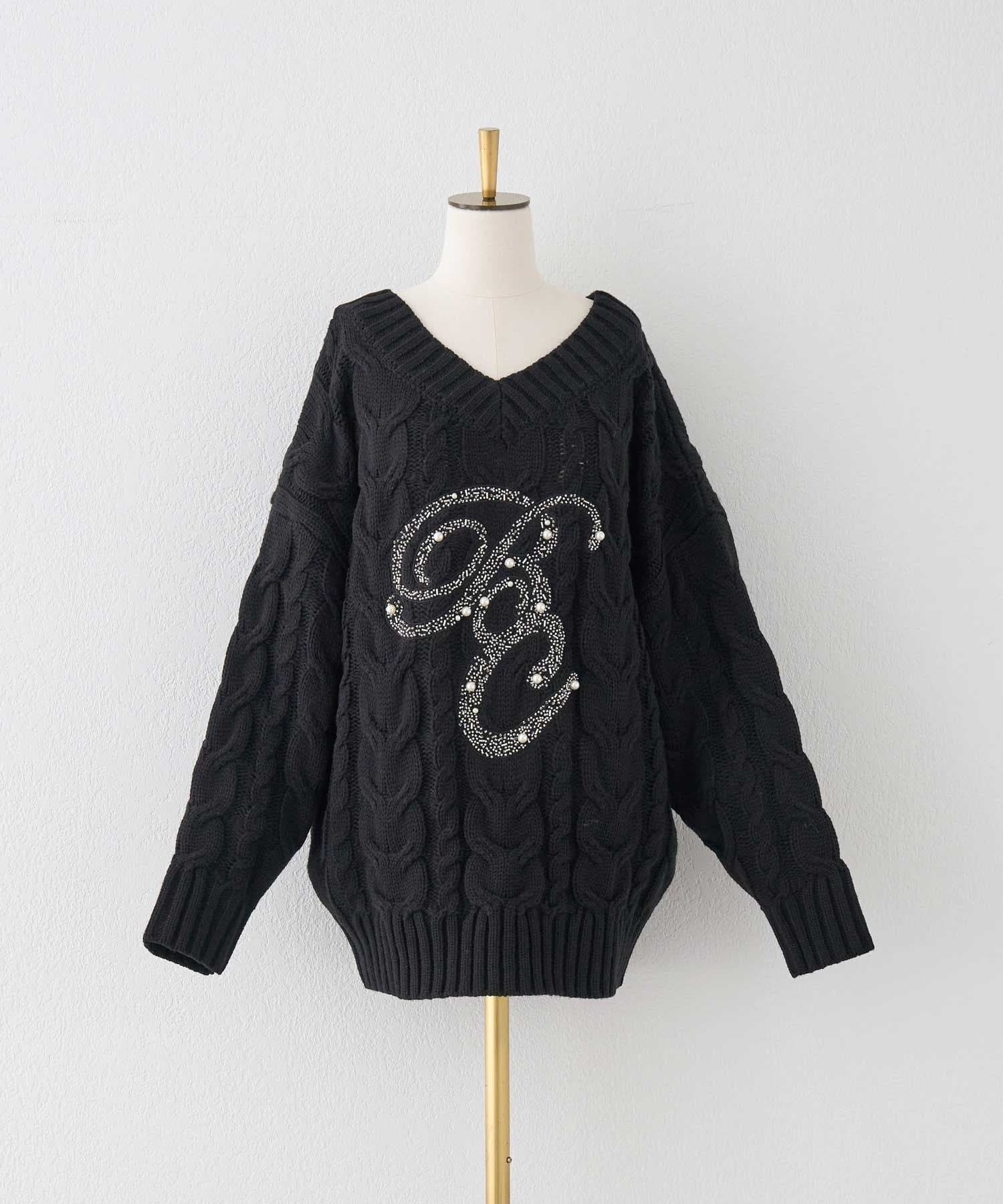 Belle Charme(ベルシャルム) 【web限定カラーあり】BC Bijou Logo Big Cable Knit