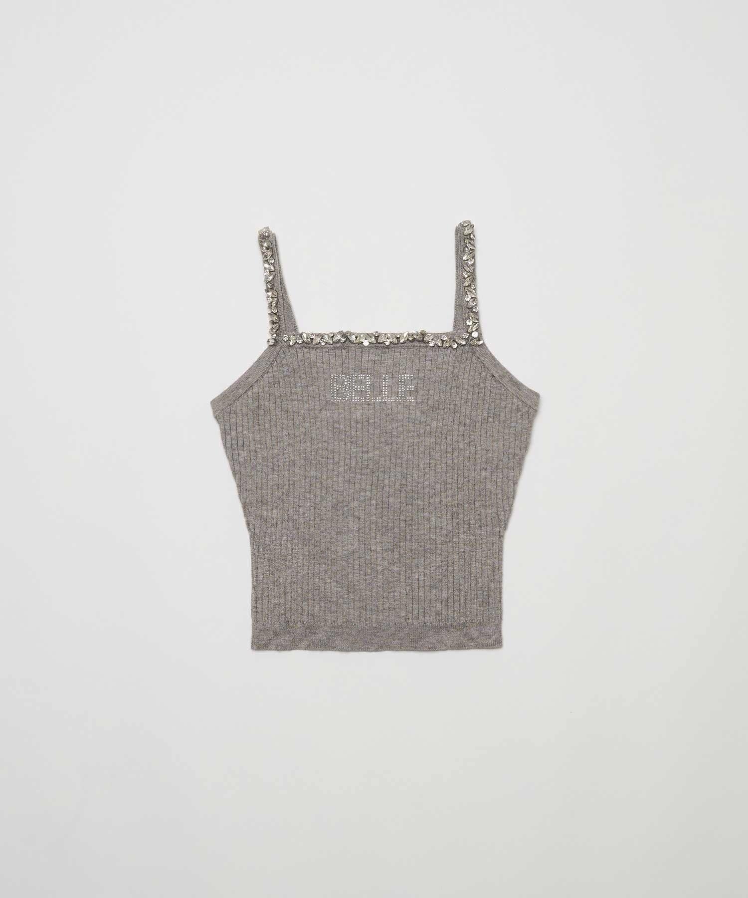 Belle Charme(ベルシャルム) Bijou Strap Knit Cami