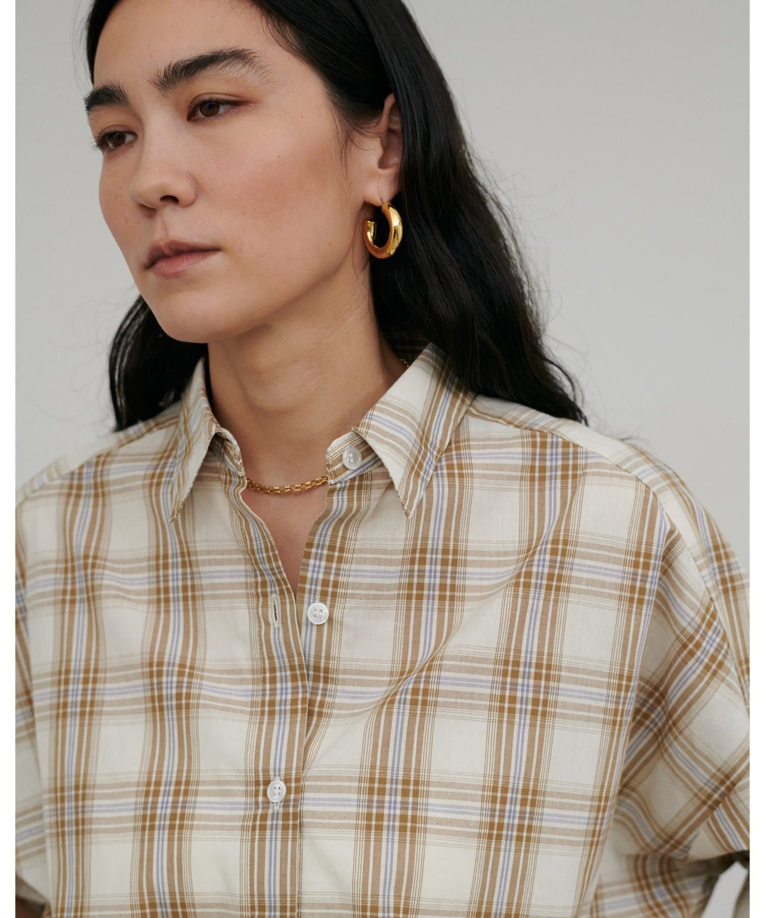 LARUTA(ラルータ) シアーチェック柄シャツ