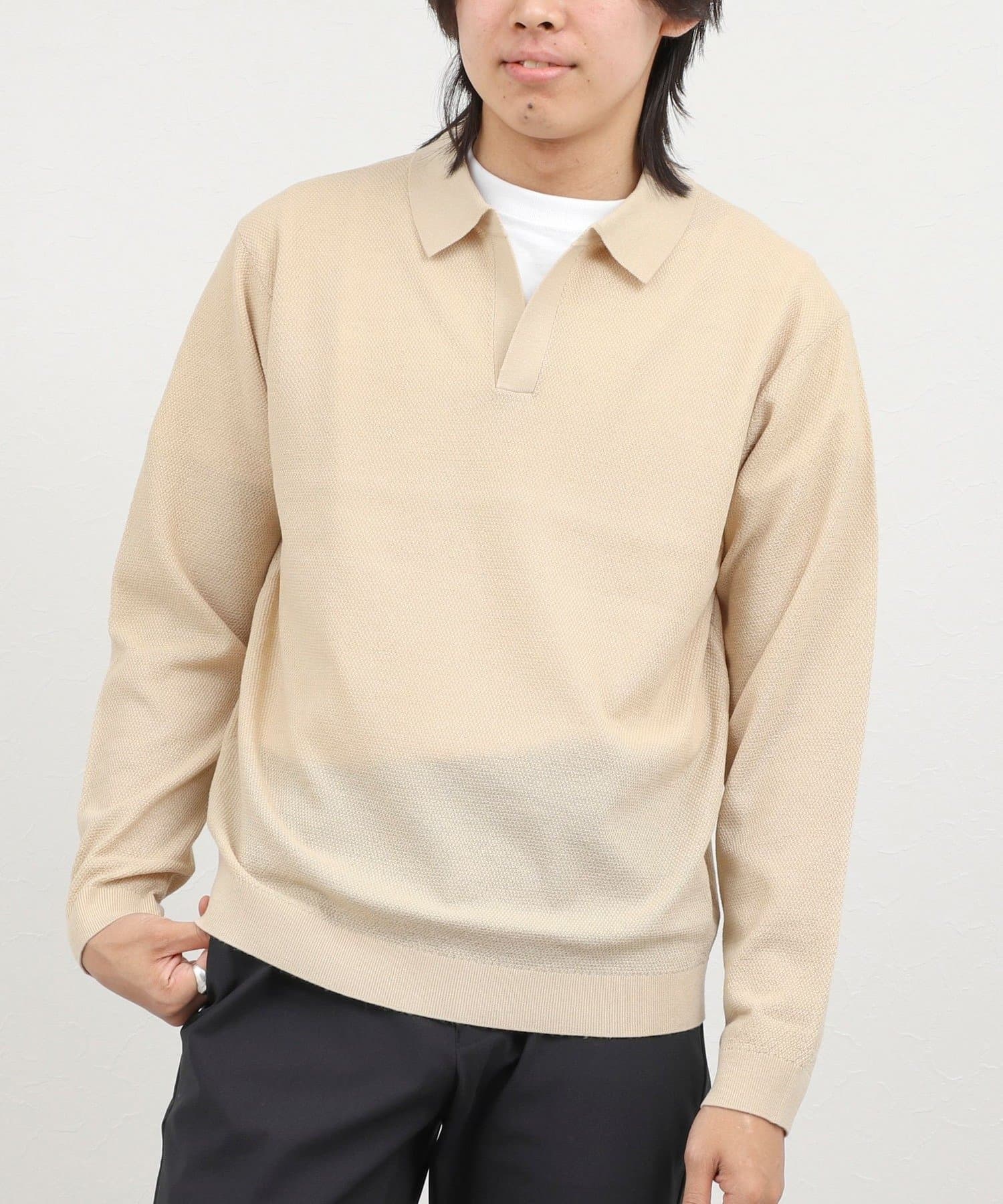 変形カノコ 長袖スキッパーニットポロ 26AW 10/13 | NOLLEY'S