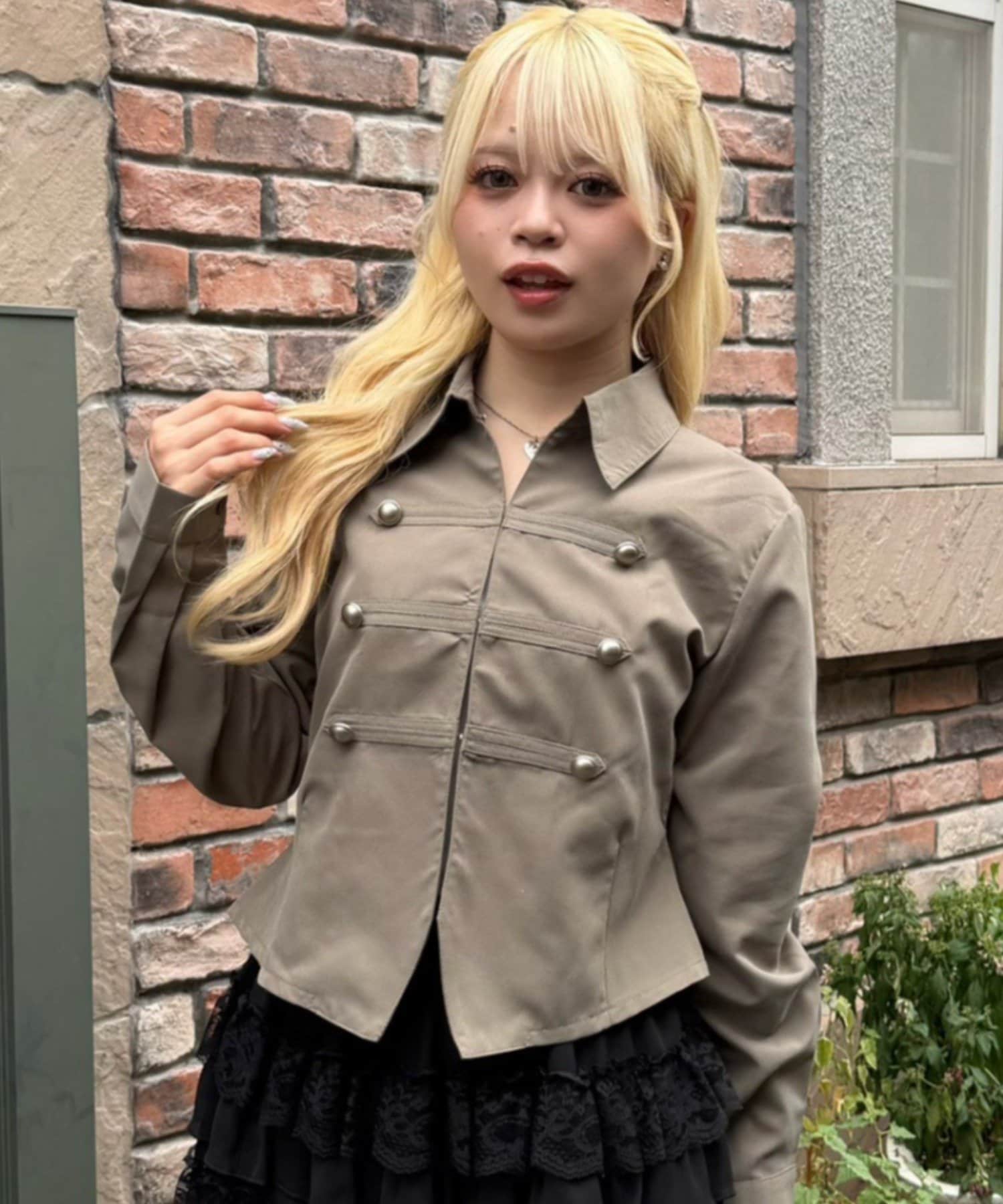 NICE CLAUP / OLIVE des OLIVE OUTLET(ナイスクラップ  / オリーブ デ オリーブ アウトレット) 【continuer】長袖ナポレオンブラウス
