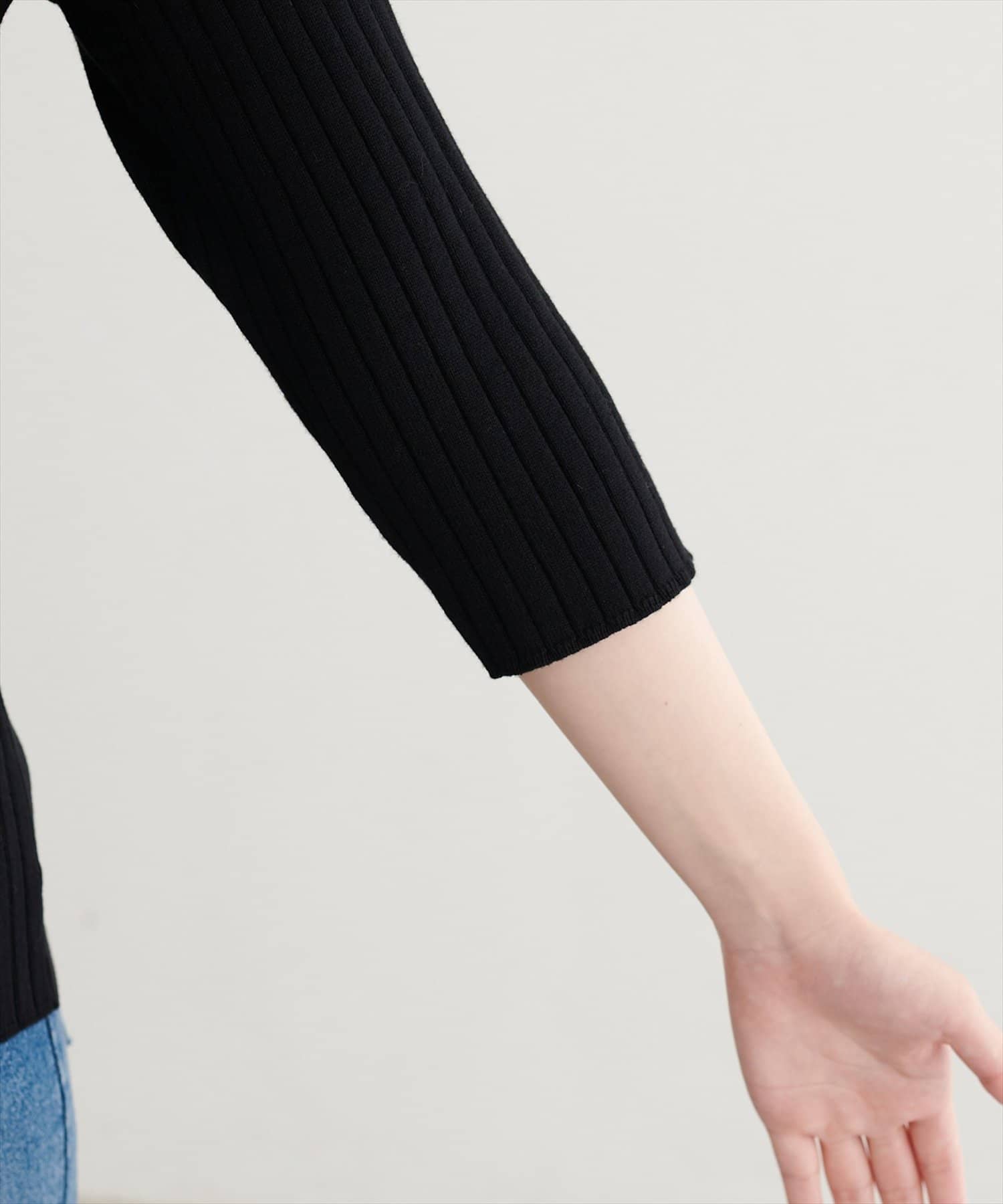 natural couture(ナチュラルクチュール) うす金釦ぴたリブニットカーディガン