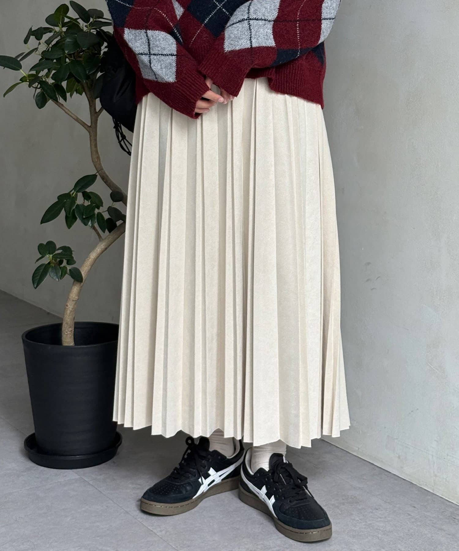 CPCM(シーピーシーエム) フェイクスエードプリーツスカート
