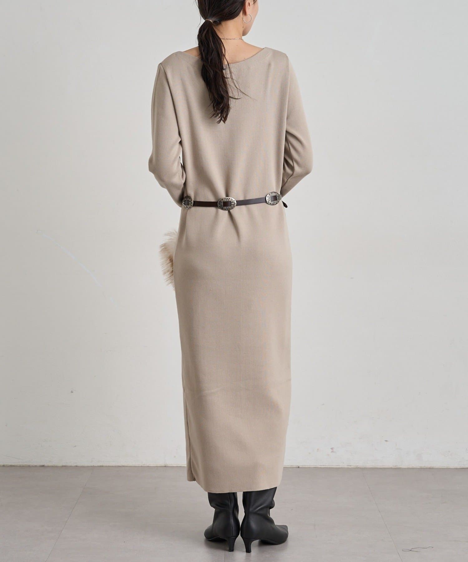 LOUNGEDRESS(ラウンジドレス) ボートネックニットワンピース