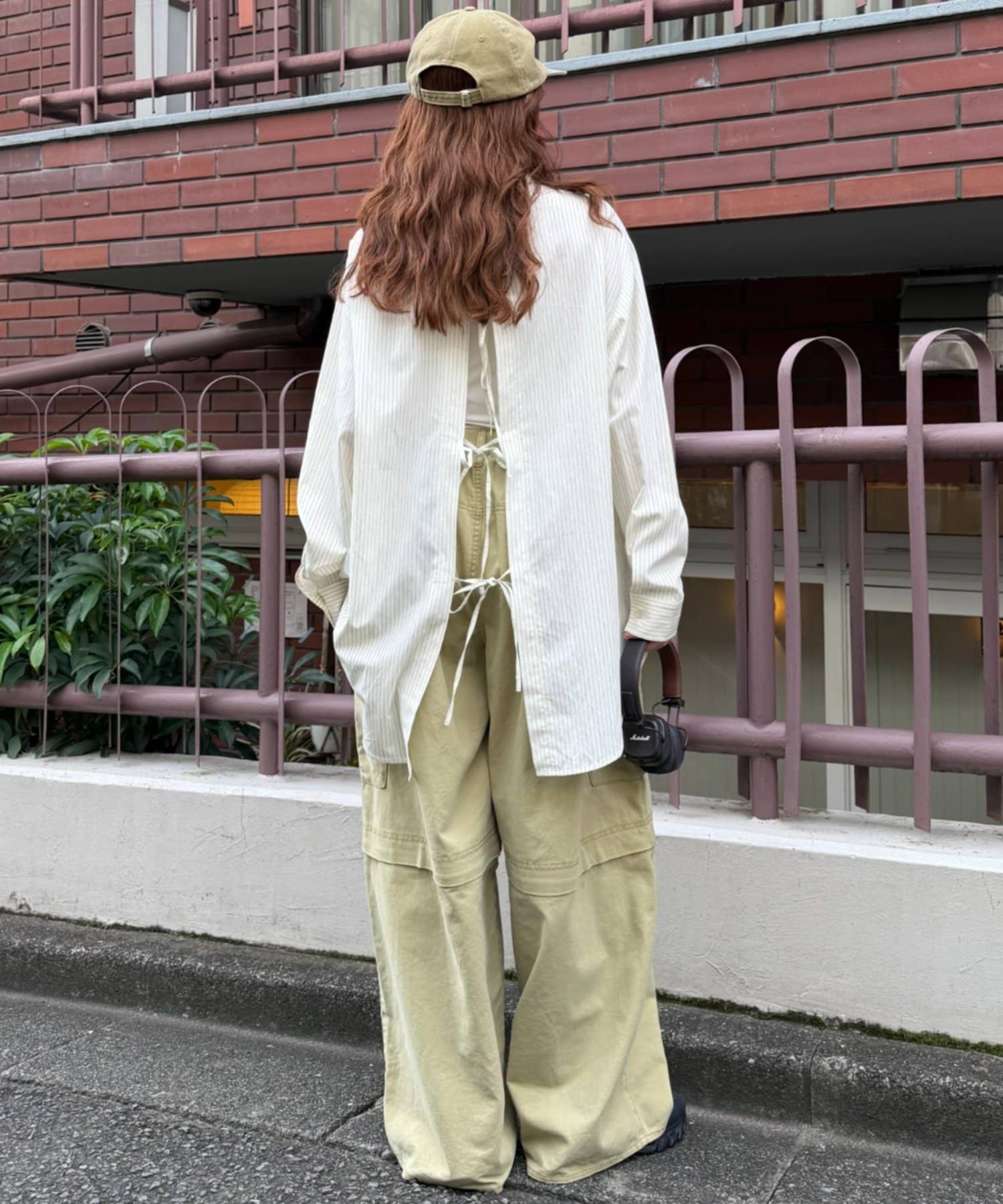 w closet(ダブルクローゼット) バックリボンストライプシャツ