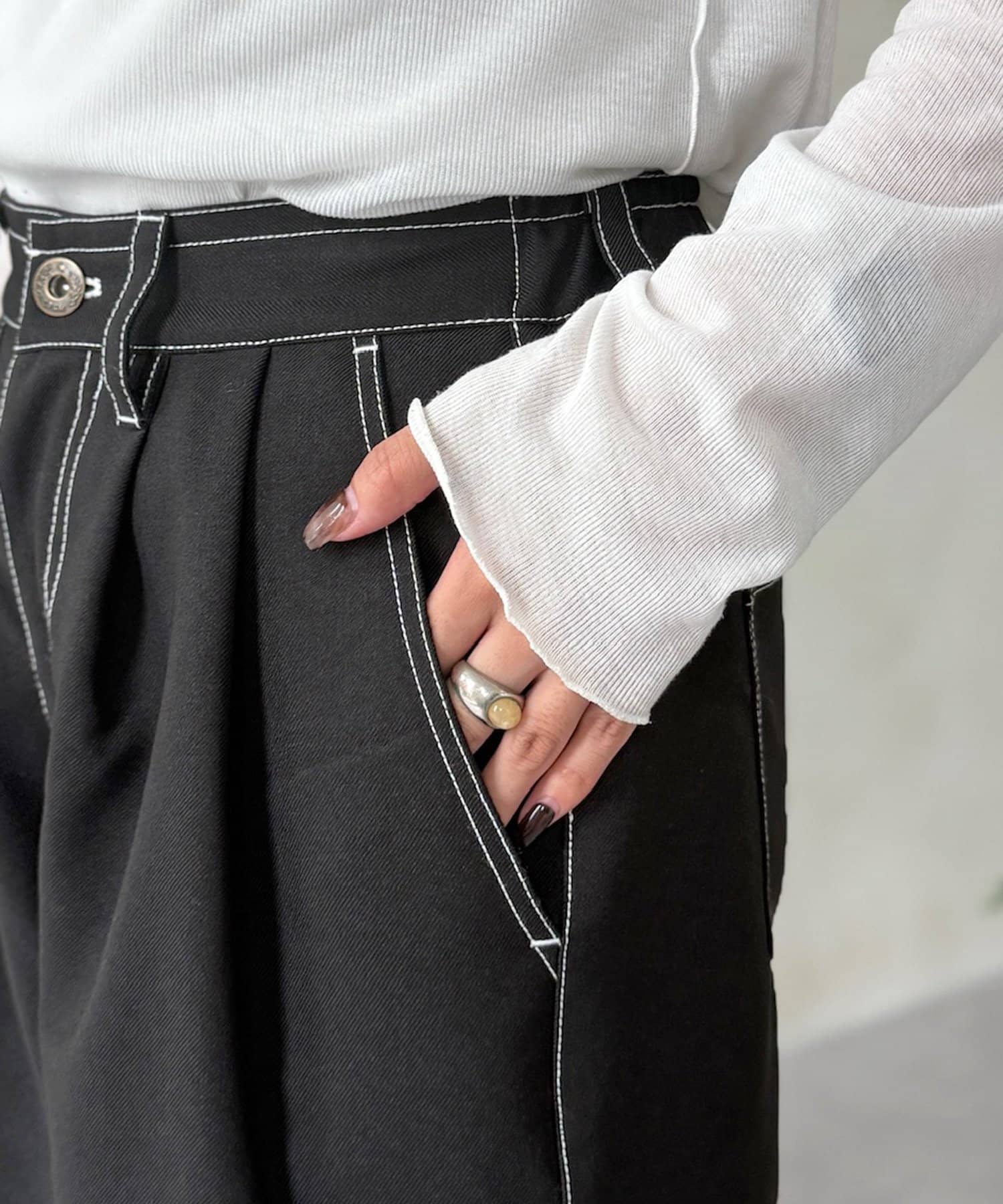 CPCM(シーピーシーエム) 2タックワイドストレートスラックス