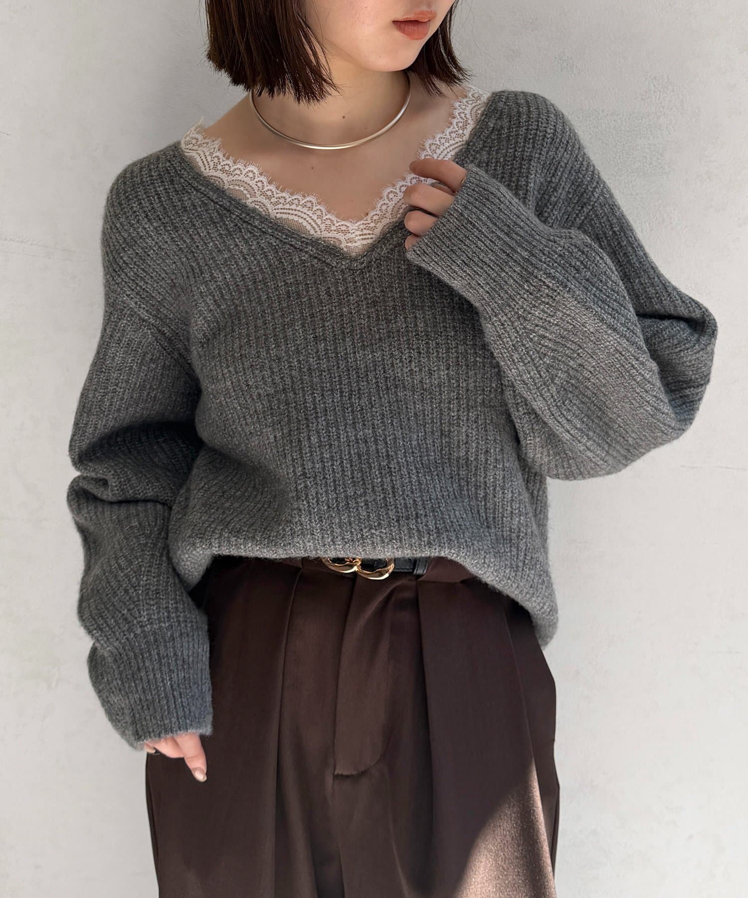 Thevon.(ゼヴォン) ネックレースドッキングニット