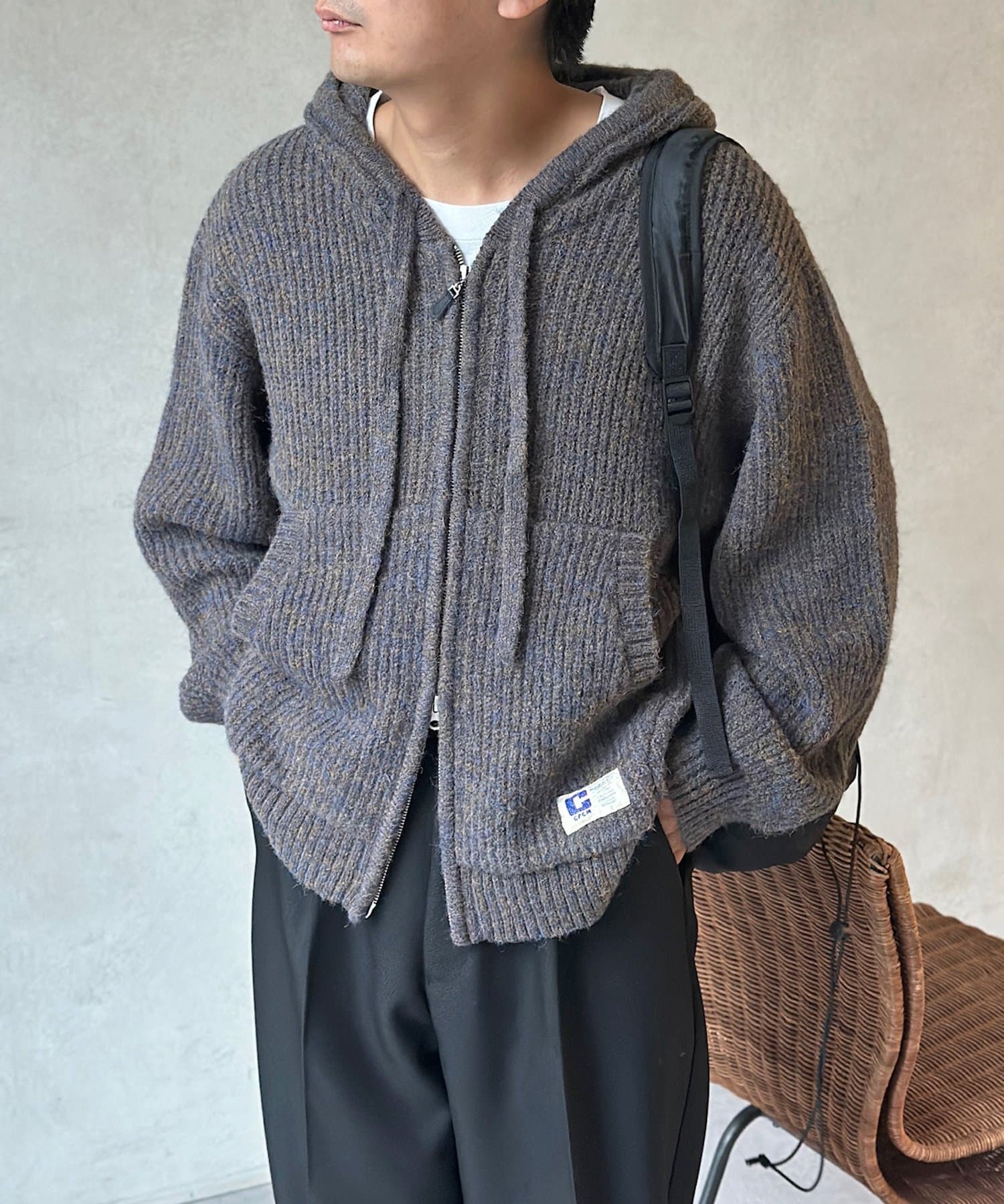CPCM(シーピーシーエム) モヘアライクニットジップパーカー