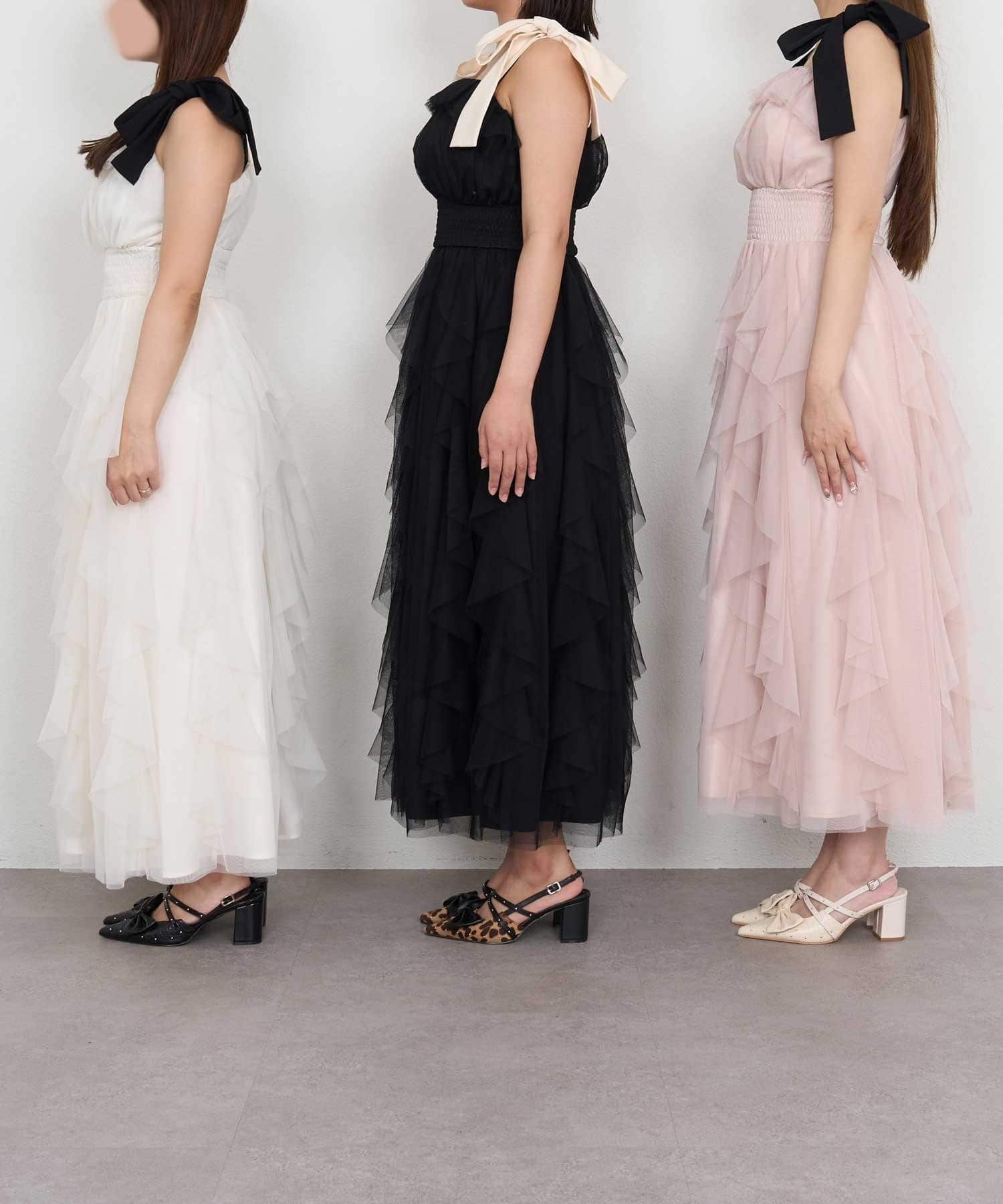 Belle Charme(ベルシャルム) Volume Tulle Frill Onepiece