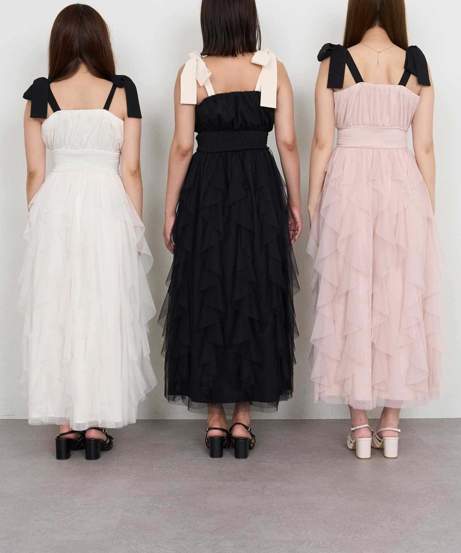 Belle Charme(ベルシャルム) Volume Tulle Frill Onepiece